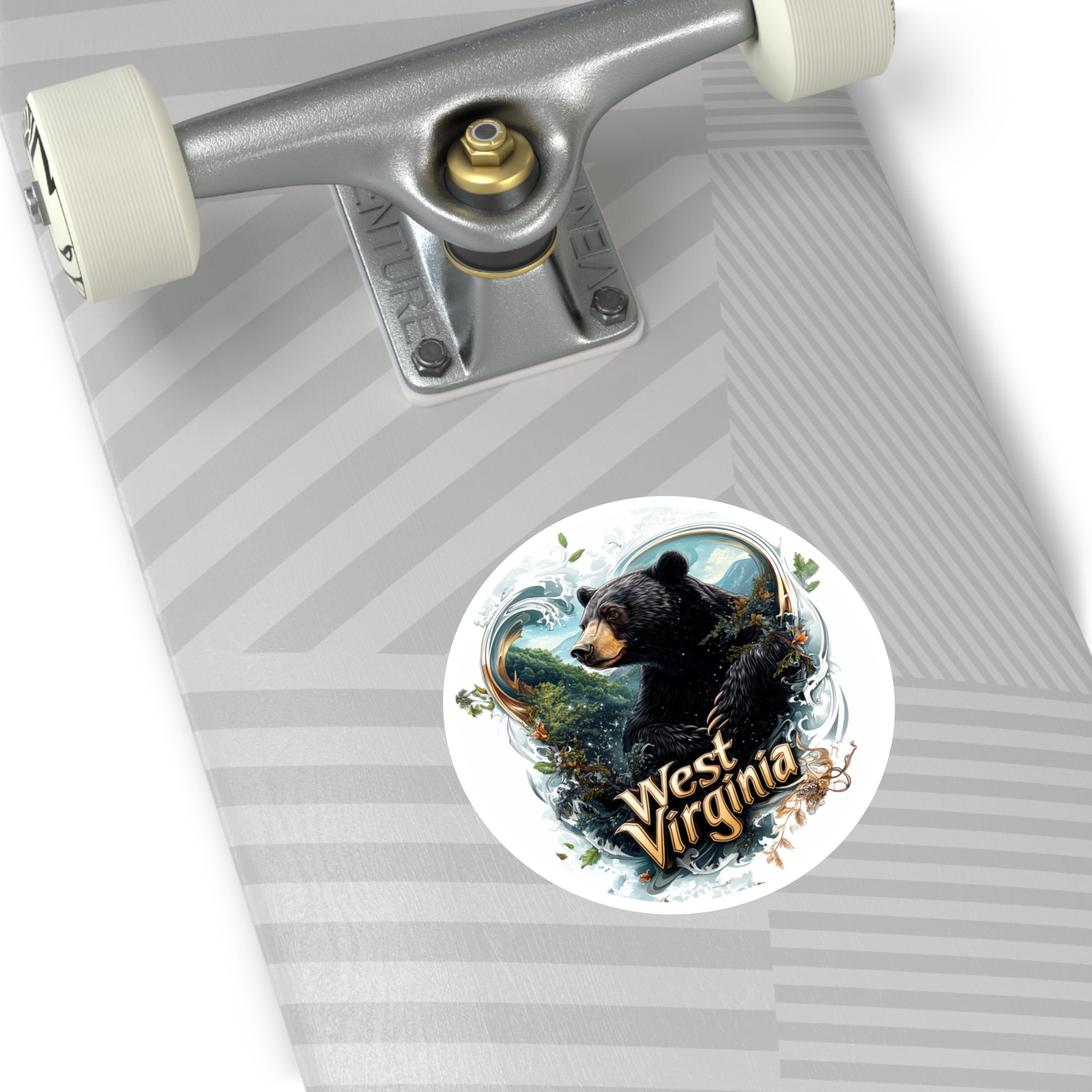 West Virginia Black Bear, Forest Heart Sticker, State Animal Art, Scenic Design