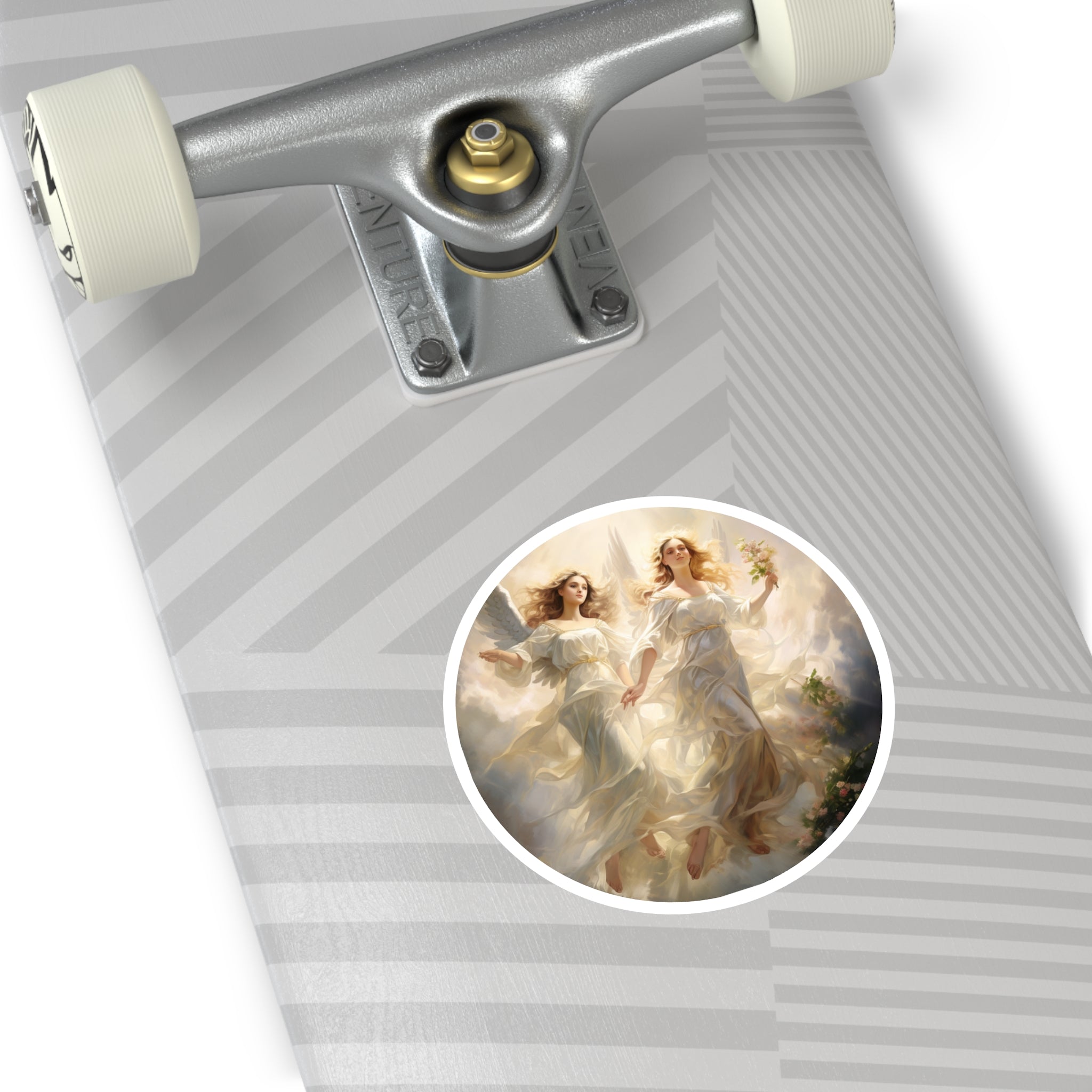 Heavenly Angels, Divine Art Sticker, Spiritual Design, Serene Gift