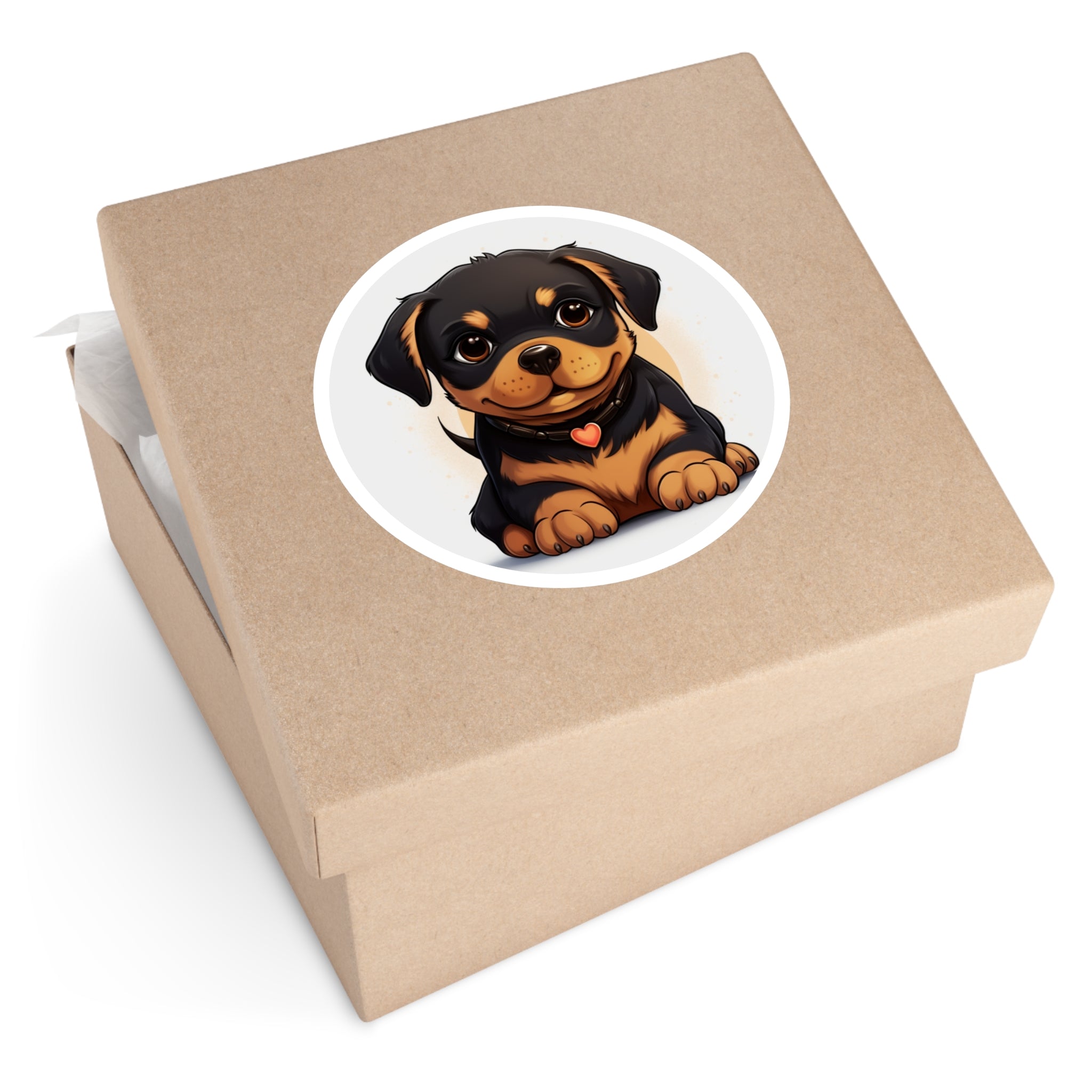 Cute Rottweiler Puppy Sticker, Kawaii Dog Art, Adorable Pet Design, Fun Gift