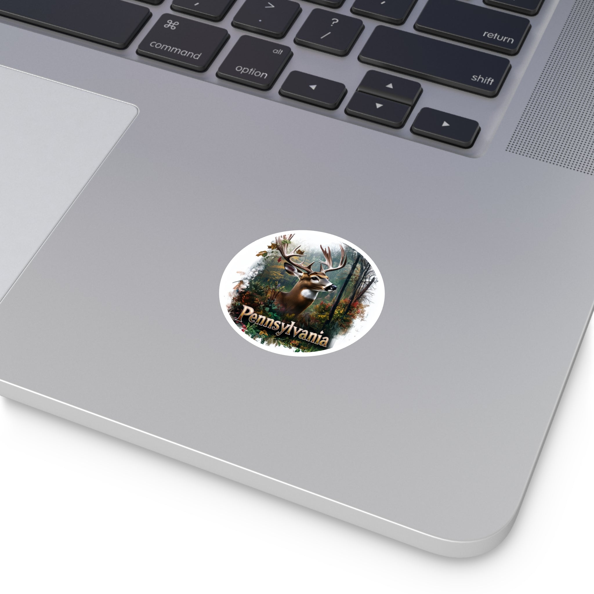 Pennsylvania Deer Sticker, State Wildlife Design, Woodland Nature Art, Rustic Outdoors