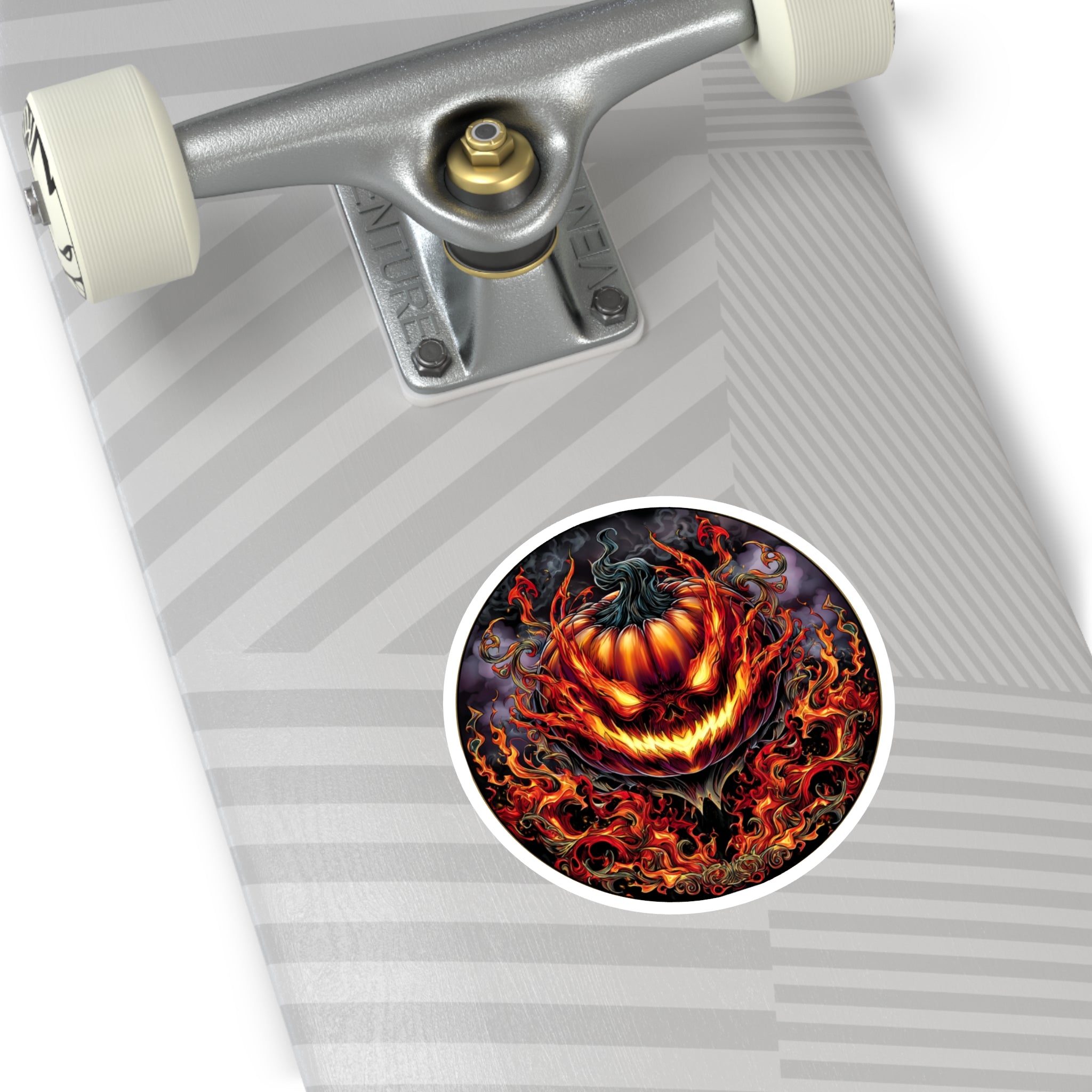 Flaming Pumpkin Sticker, Halloween Art, Fiery Design, Spooky Seasonal Aesthetic