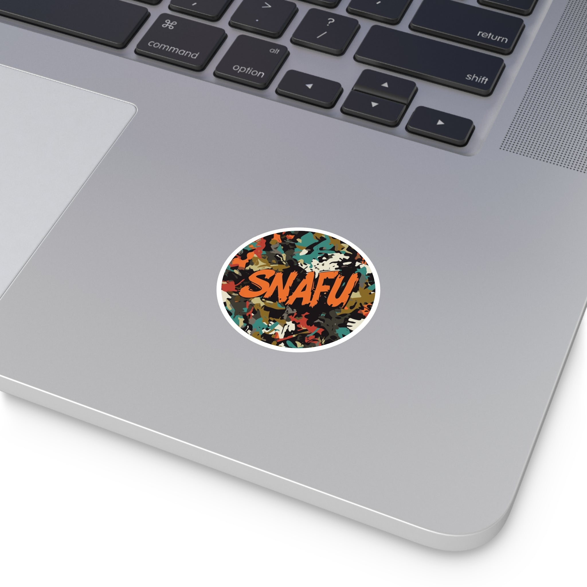 SNAFU, Camouflage Text Sticker, Military Slang Art, Humor Design