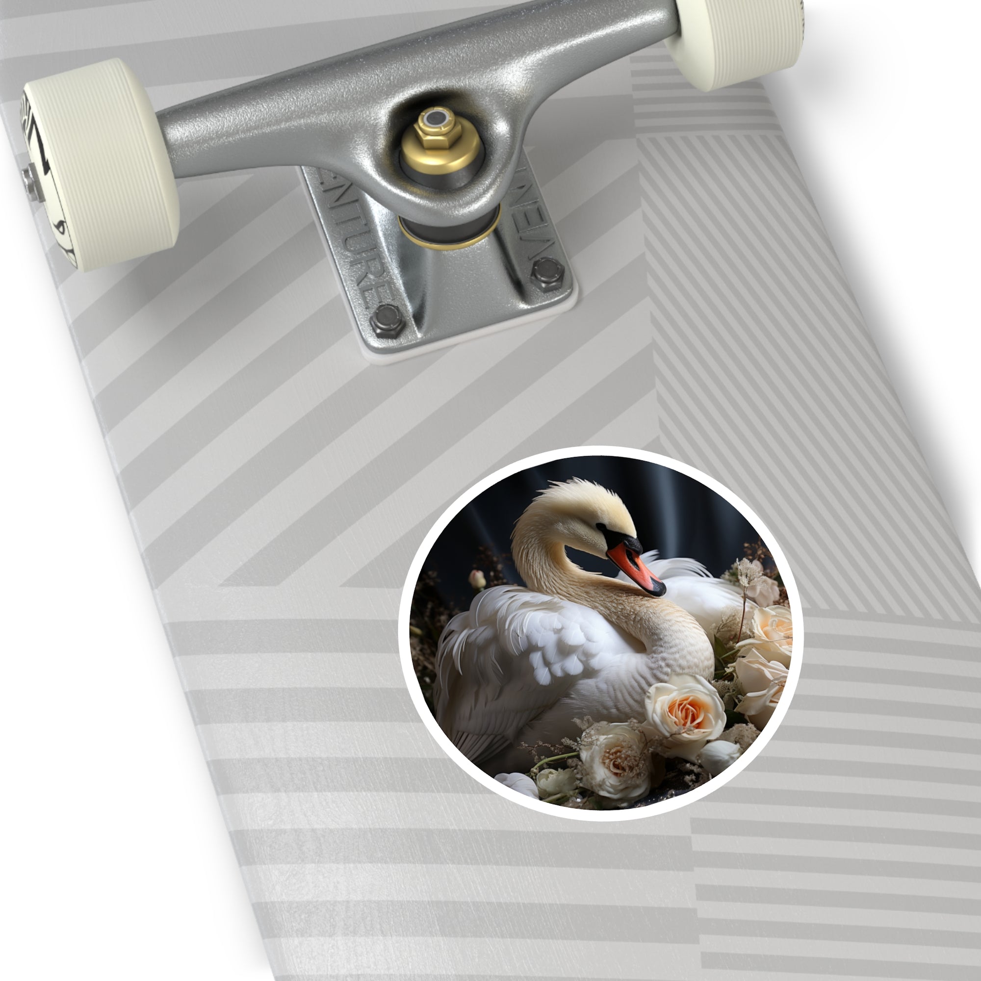 Mute Swan Sticker, Elegant Bird Art, Realistic Feather Design, Romantic Gift