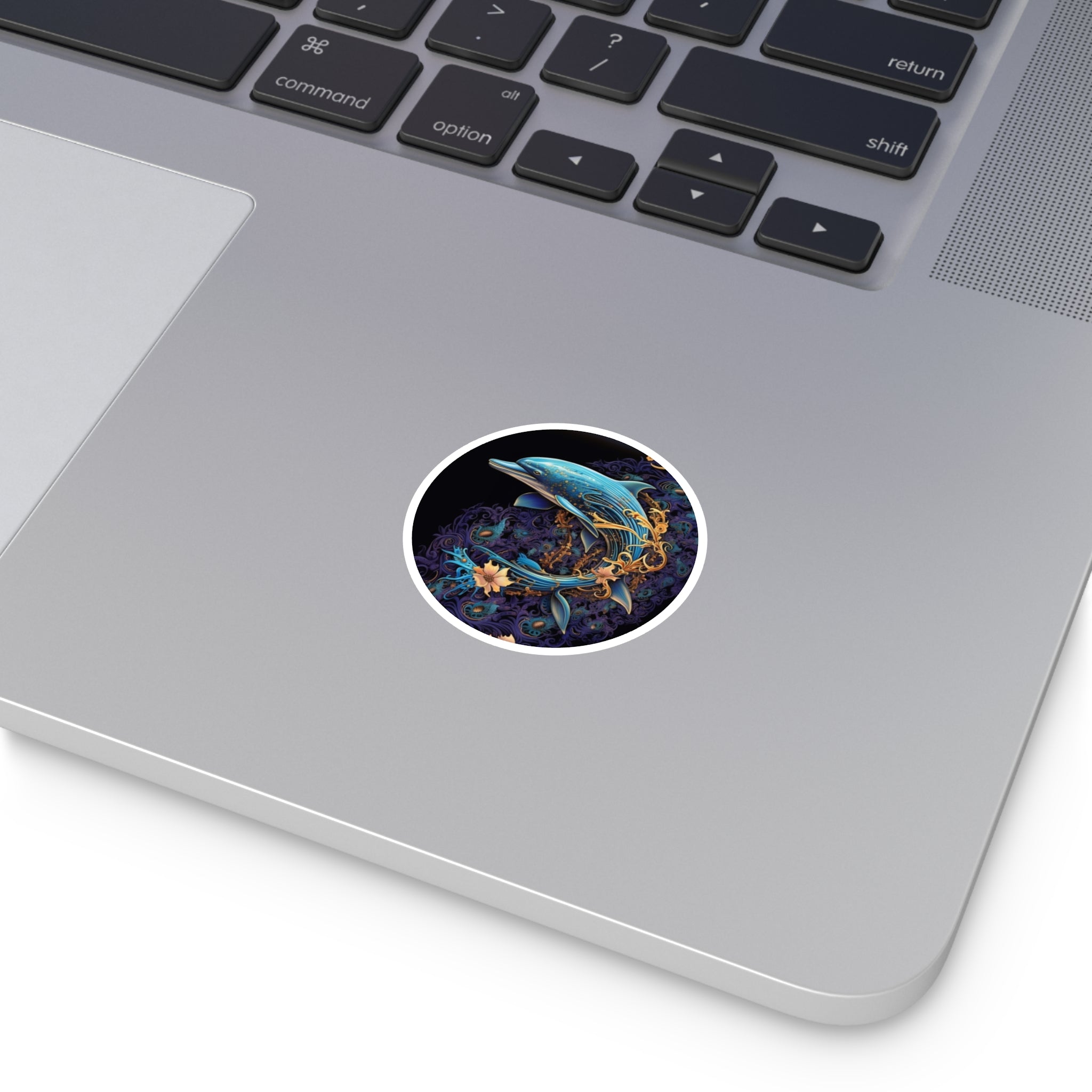 Dolphin in Ocean, Mystical Sea Animal Sticker, Marine Life Art, Beach Gift