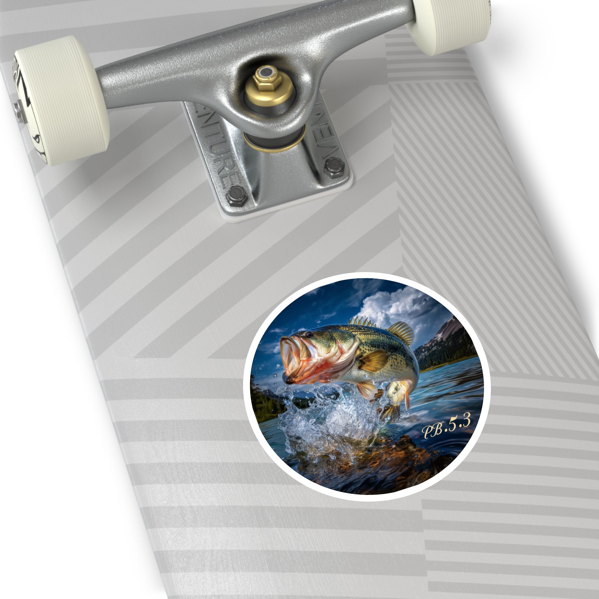 Fishing PB 5.3 Sticker, Largemouth Bass Art, Outdoor Angler Design, Catch Gift