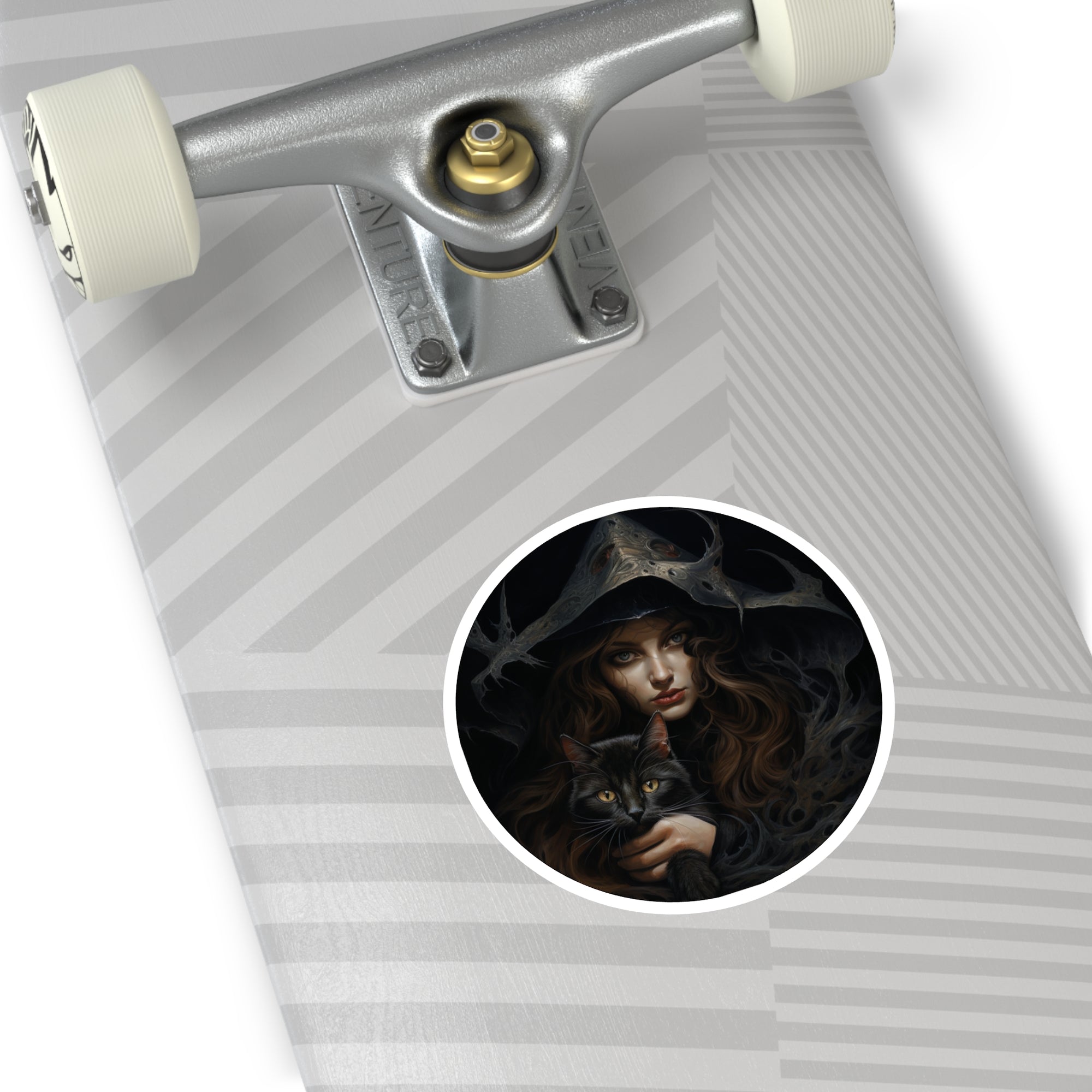 Witch & Cat Morph, Fantasy Gothic Sticker, Magic Design, Dark Art