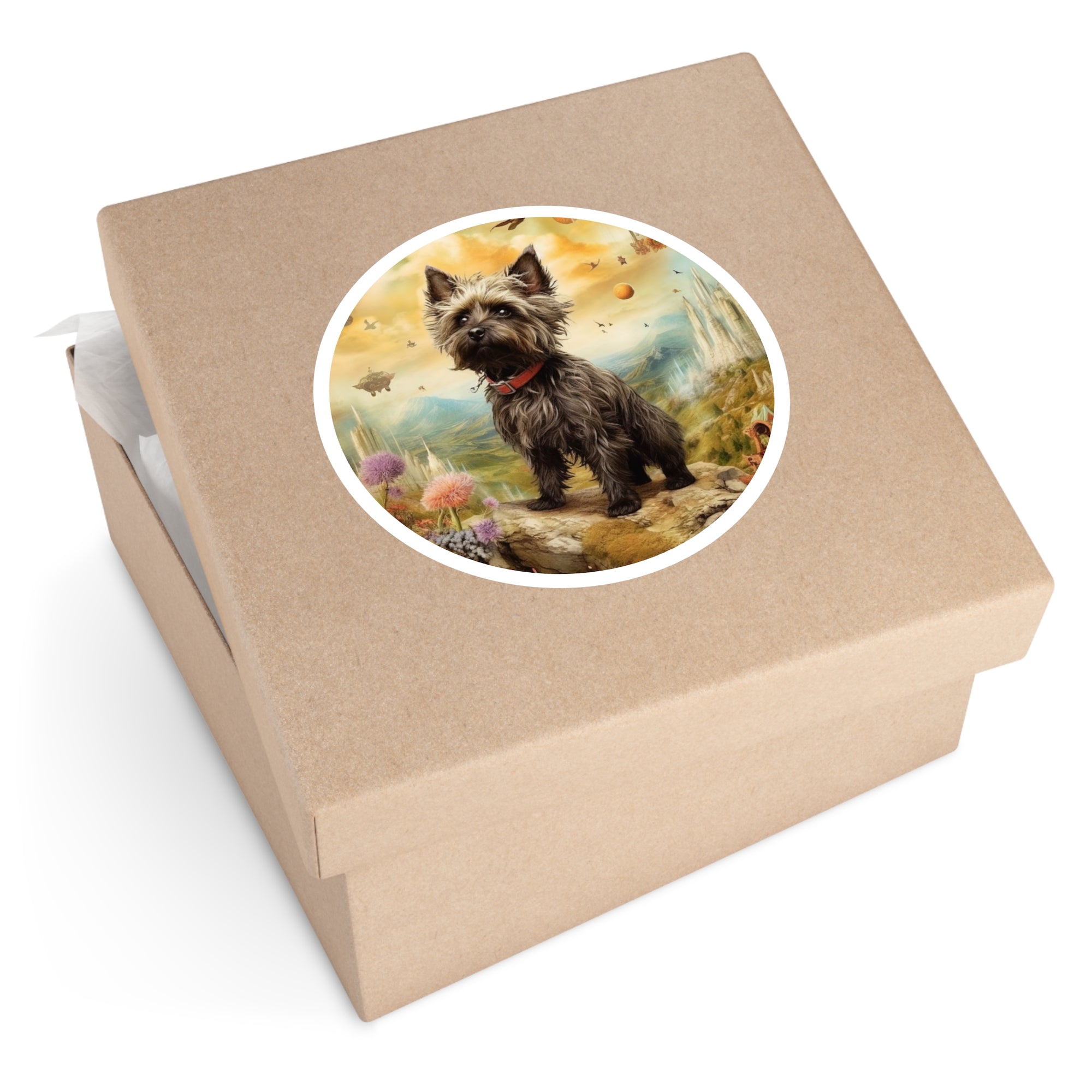 Cairn Terrier, Whimsical Sticker, Laptop Decal, Gift for Dog Lovers