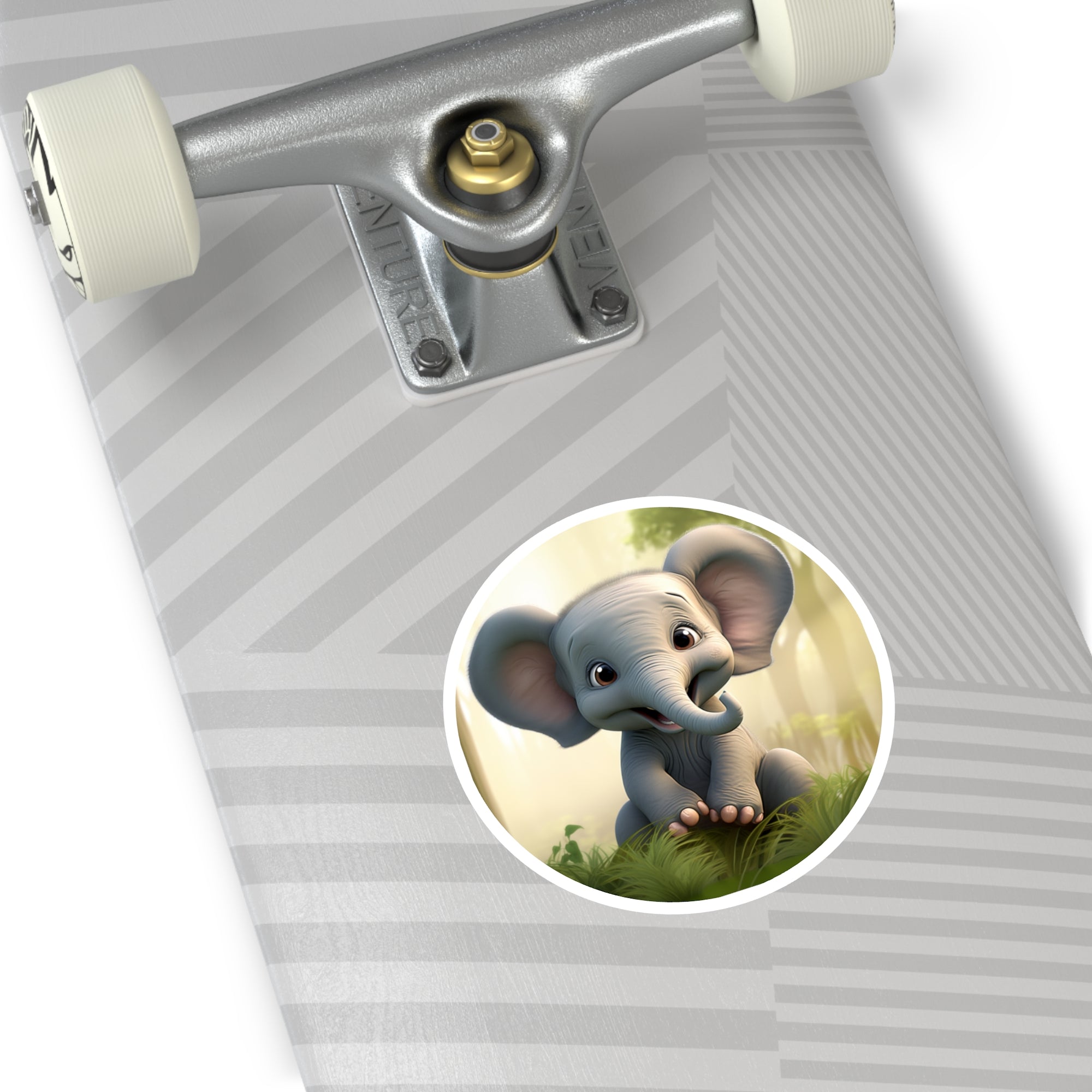 Cute Baby Elephant Sticker, Adorable Animal Art, Happy Jungle Design, Kids Gift