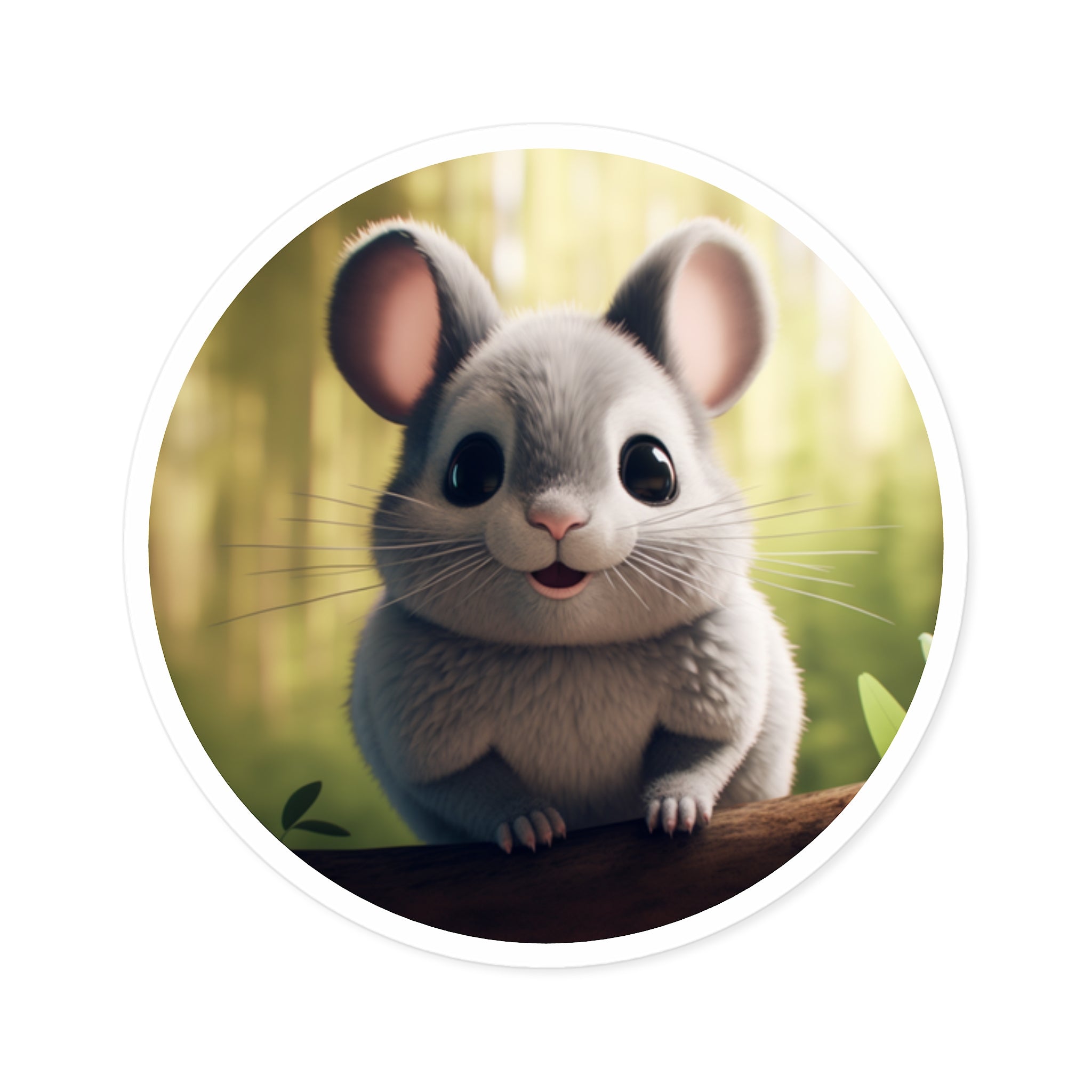 Cute Chinchilla, Adorable Forest Sticker, Nature Design, Sweet Companion