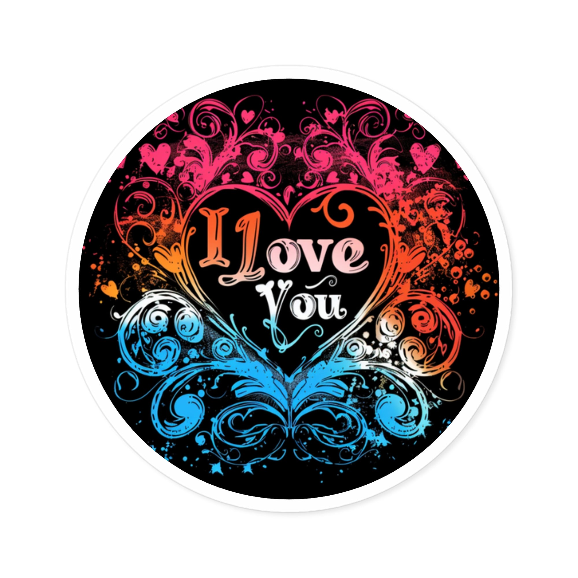 I Love You, Heart Design Sticker, Romantic Art, Valentine Gift