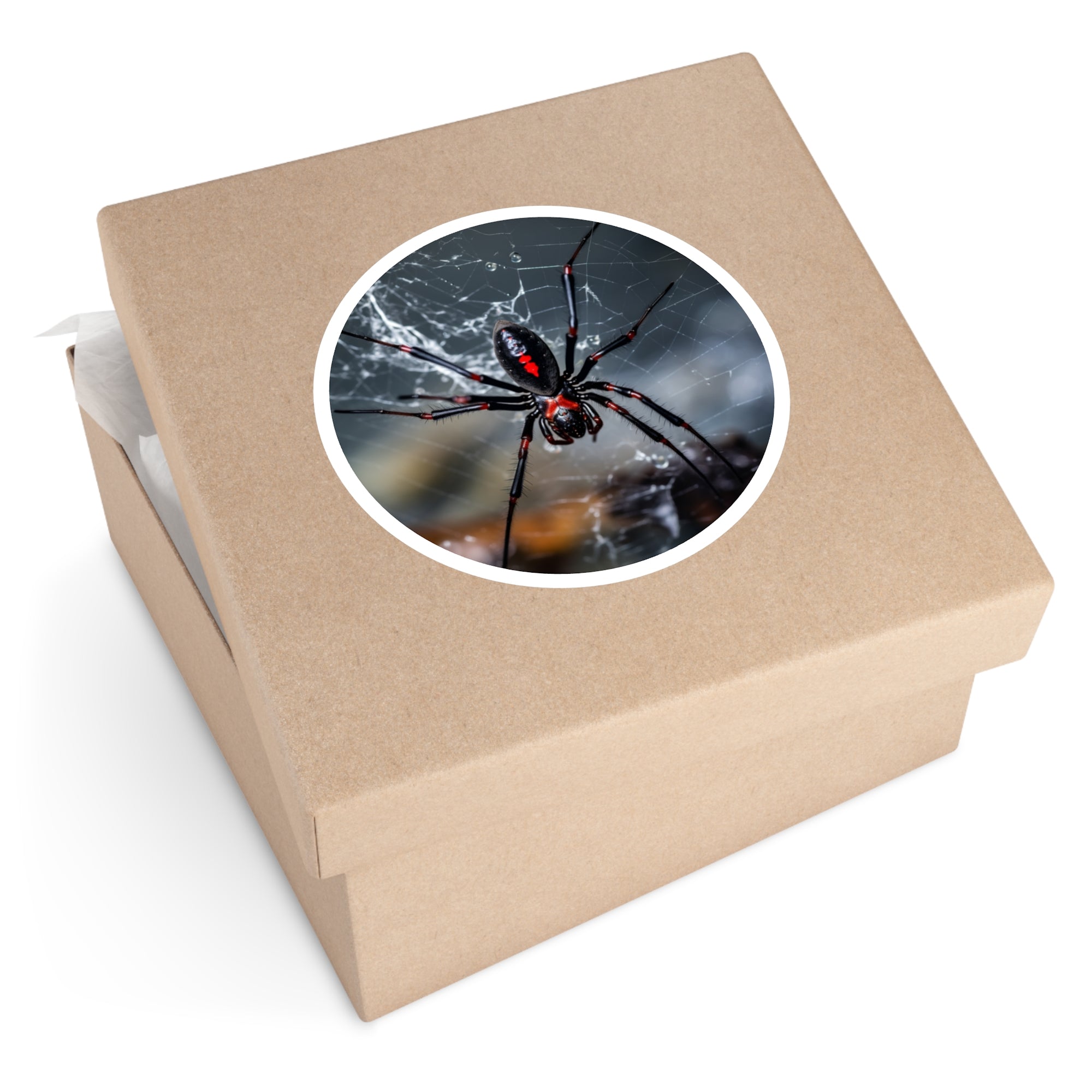 Black Widow Spider, Realistic Sticker, Laptop Decal, Halloween Art Gift