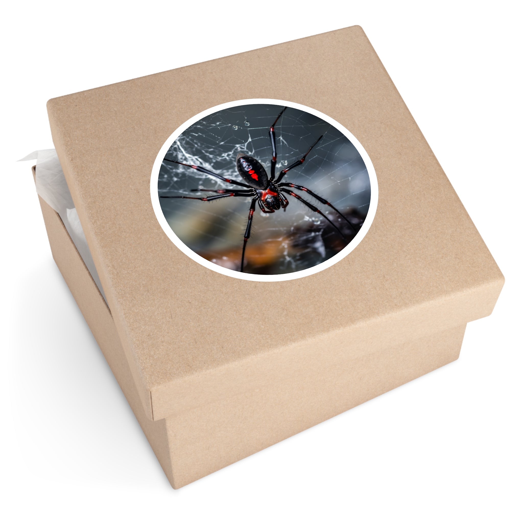 Black Widow Spider, Realistic Sticker, Laptop Decal, Halloween Art Gift