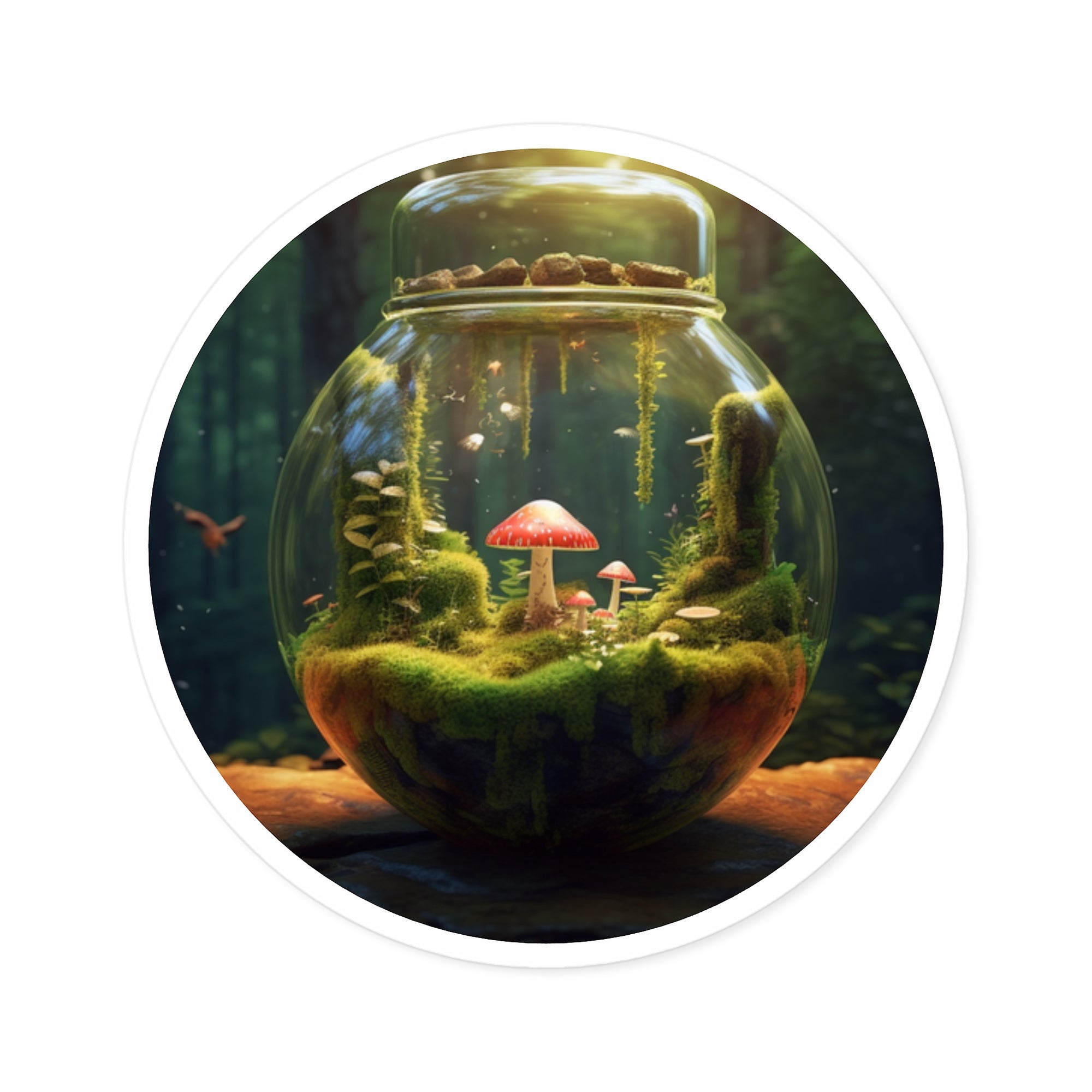 Mushroom Jar, Fantasy Nature Sticker, Notebook Decor, Unique Gift