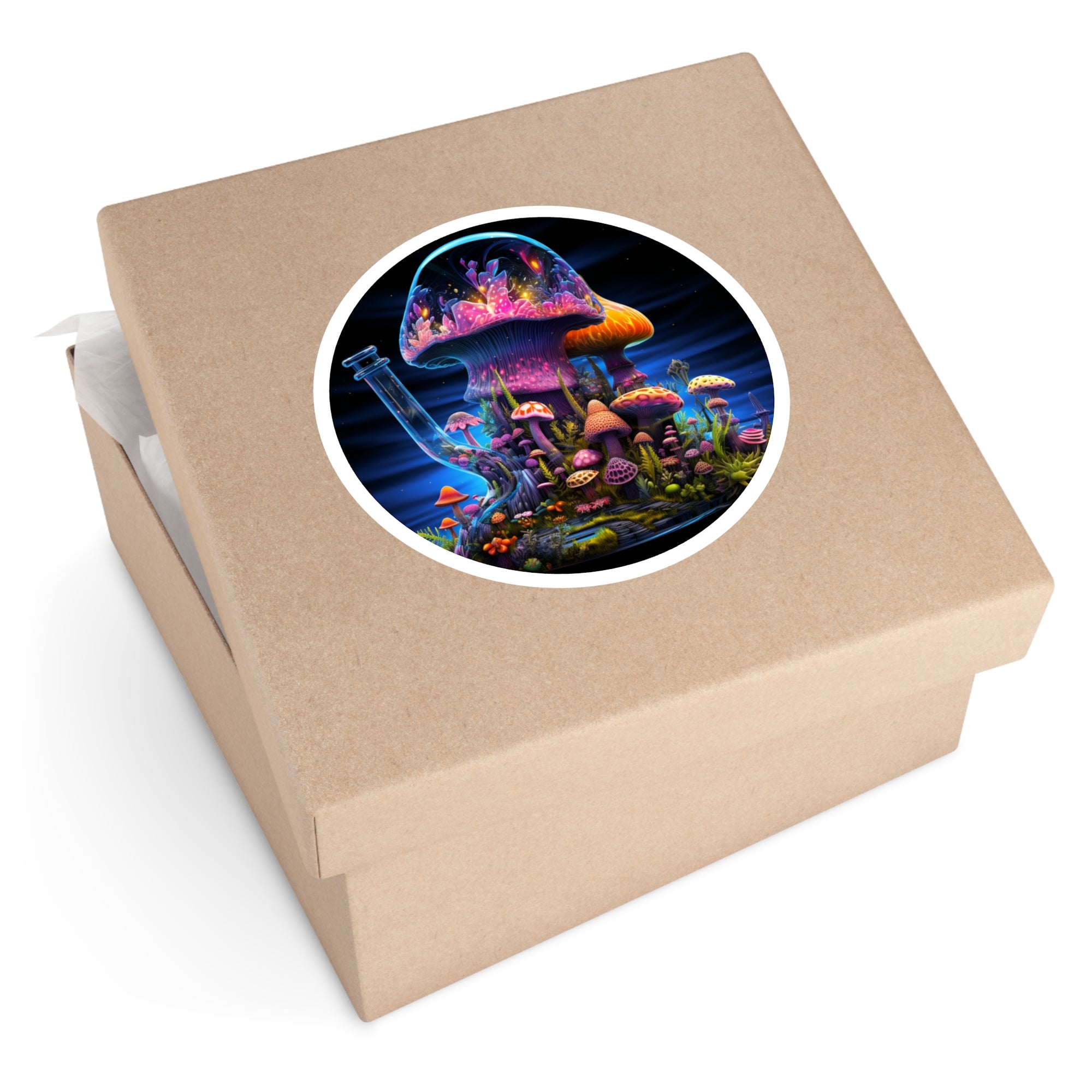 Glass Pipe Forest, Surreal Art Sticker, Laptop Decal, Psychedelic Nature Gift