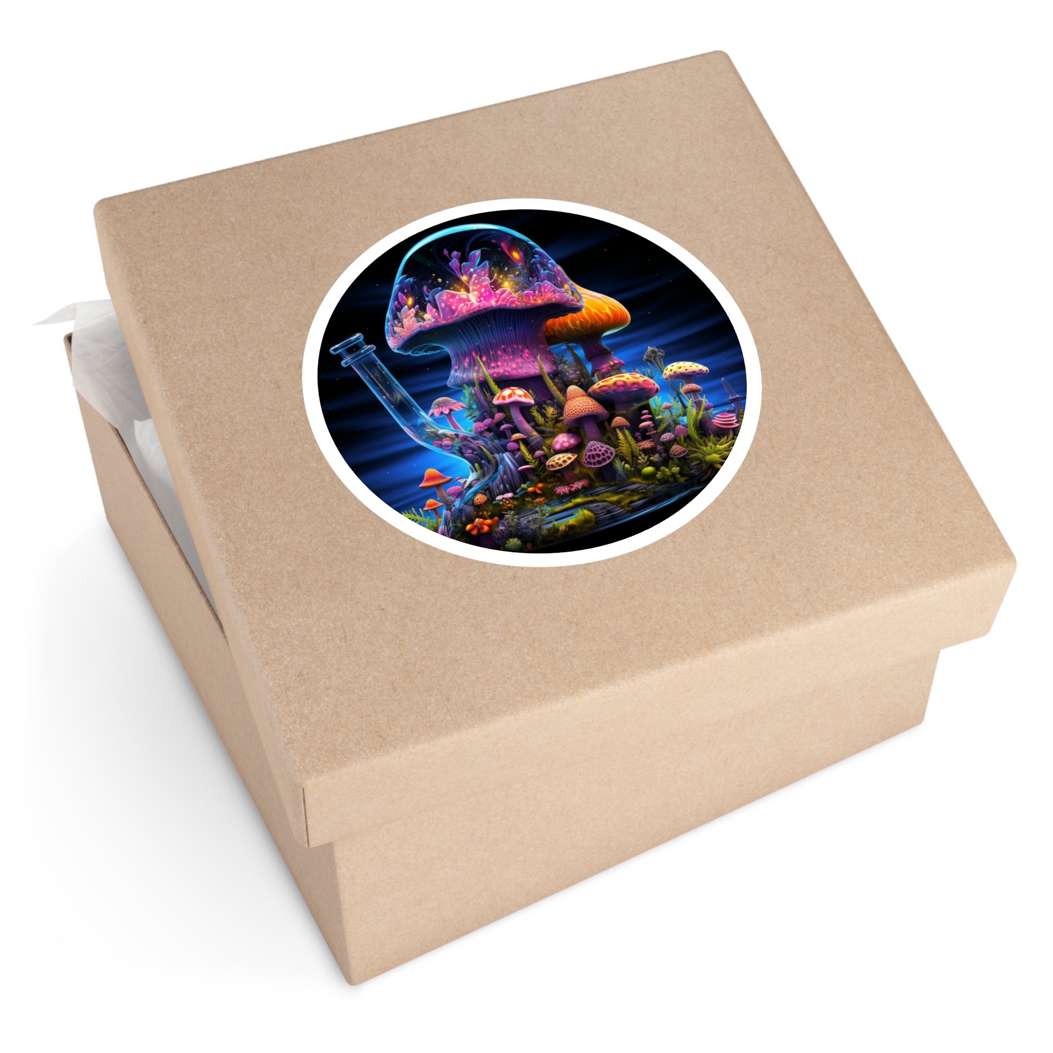 Glass Pipe Forest, Surreal Art Sticker, Laptop Decal, Psychedelic Nature Gift