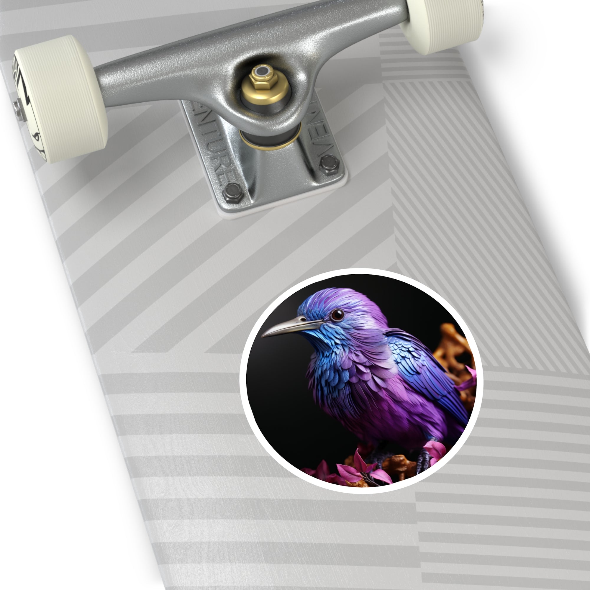 purple honeycreeper sticker, vibrant bird art, laptop decor, nature lover gift