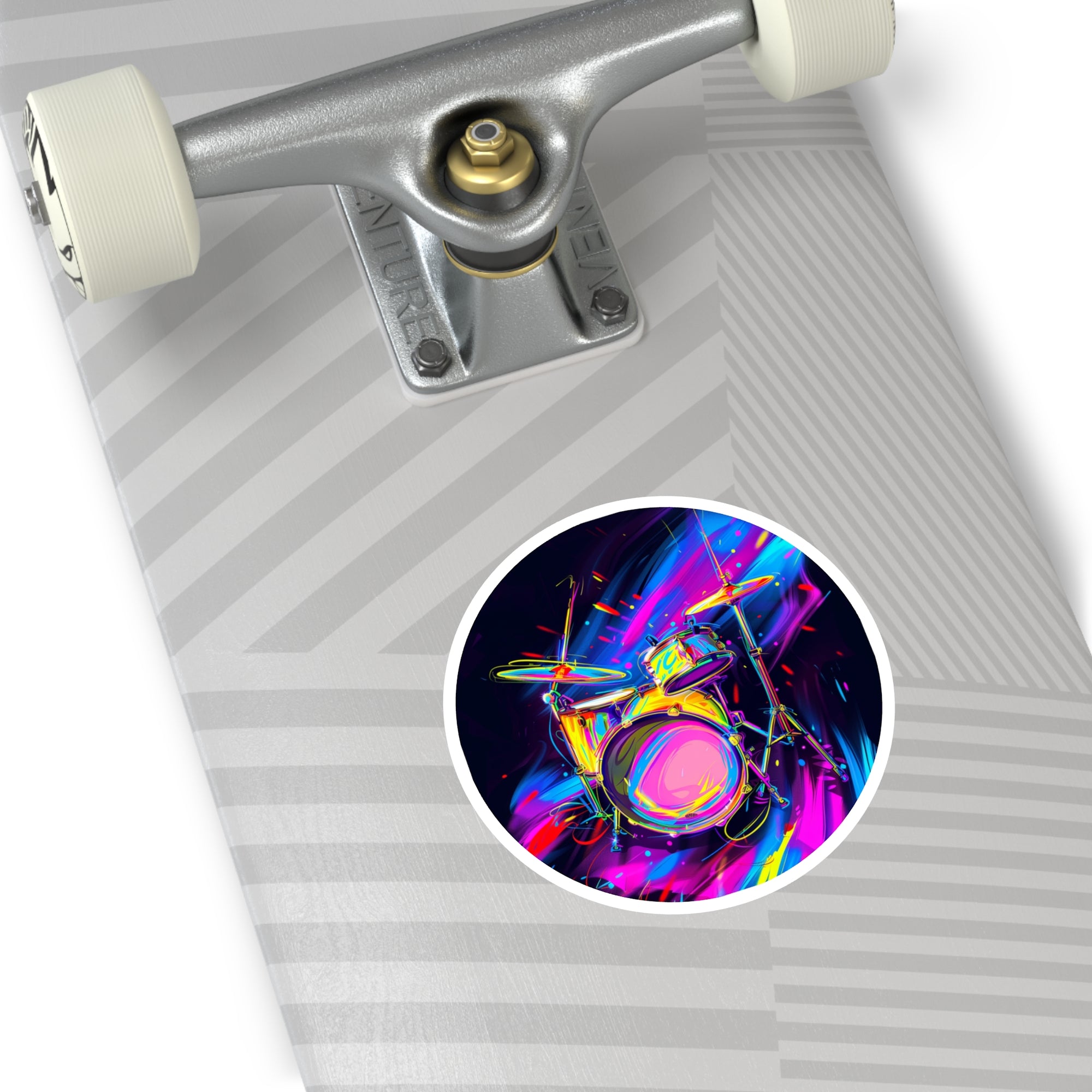 Cartoon Drums, Fun Art Sticker, Music Decor, Creative Gift