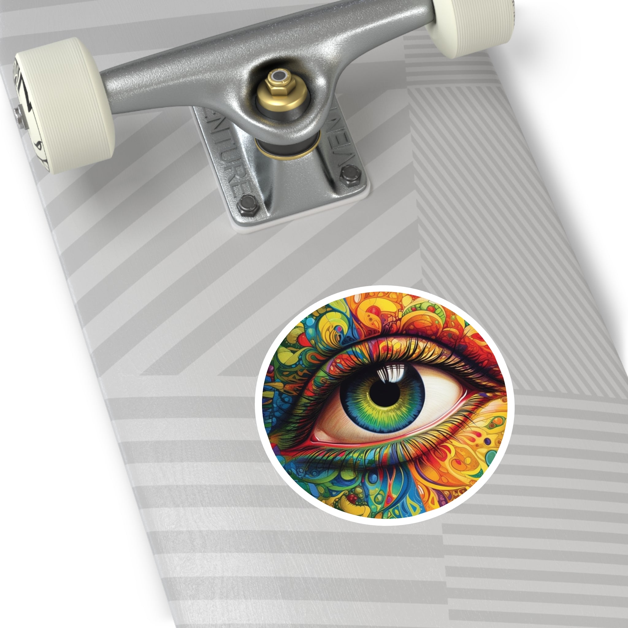 Rainbow Psychedelic Eye, Trippy Vision Sticker, Laptop Decal, Colorful Art Gift