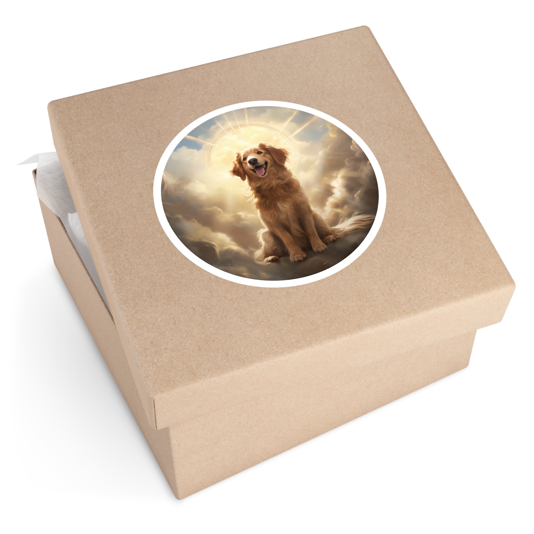 Heavenly Dog Sticker, Angel Pet Design, Spiritual Dog Art