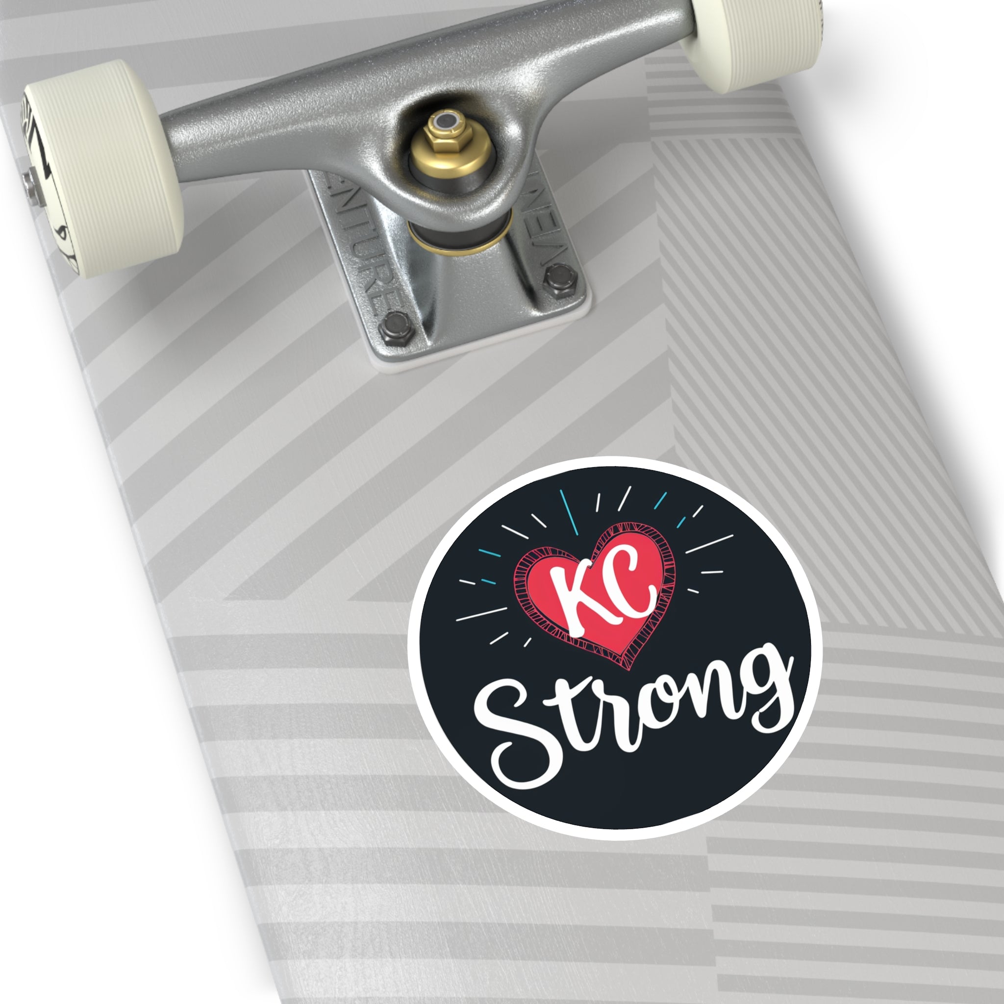KC Strong Sticker, Heart Design, Community Support Art, Inspirational Gift