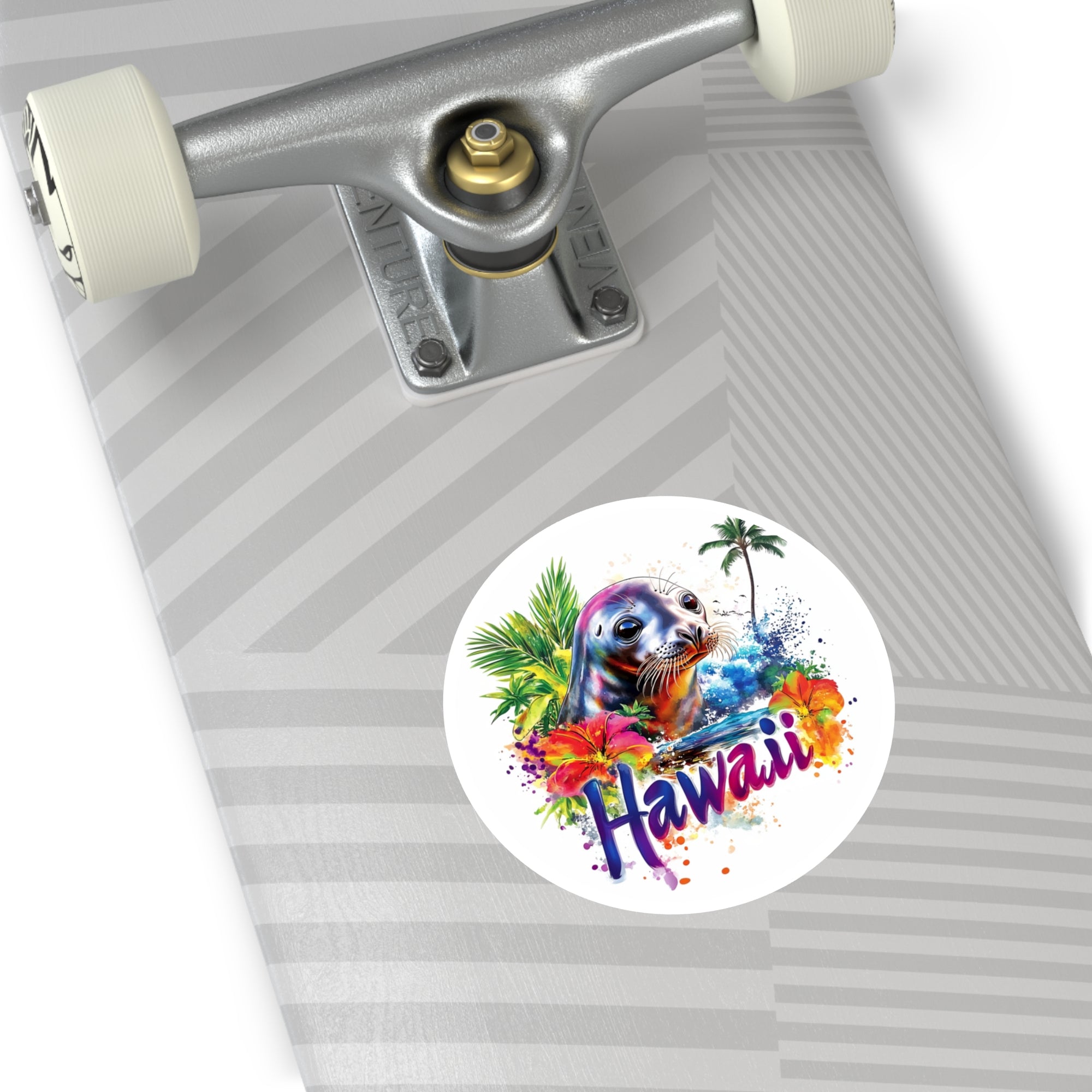 Hawaii Seal Sticker, Island Art, Tropical Design, Ocean Wildlife Scene