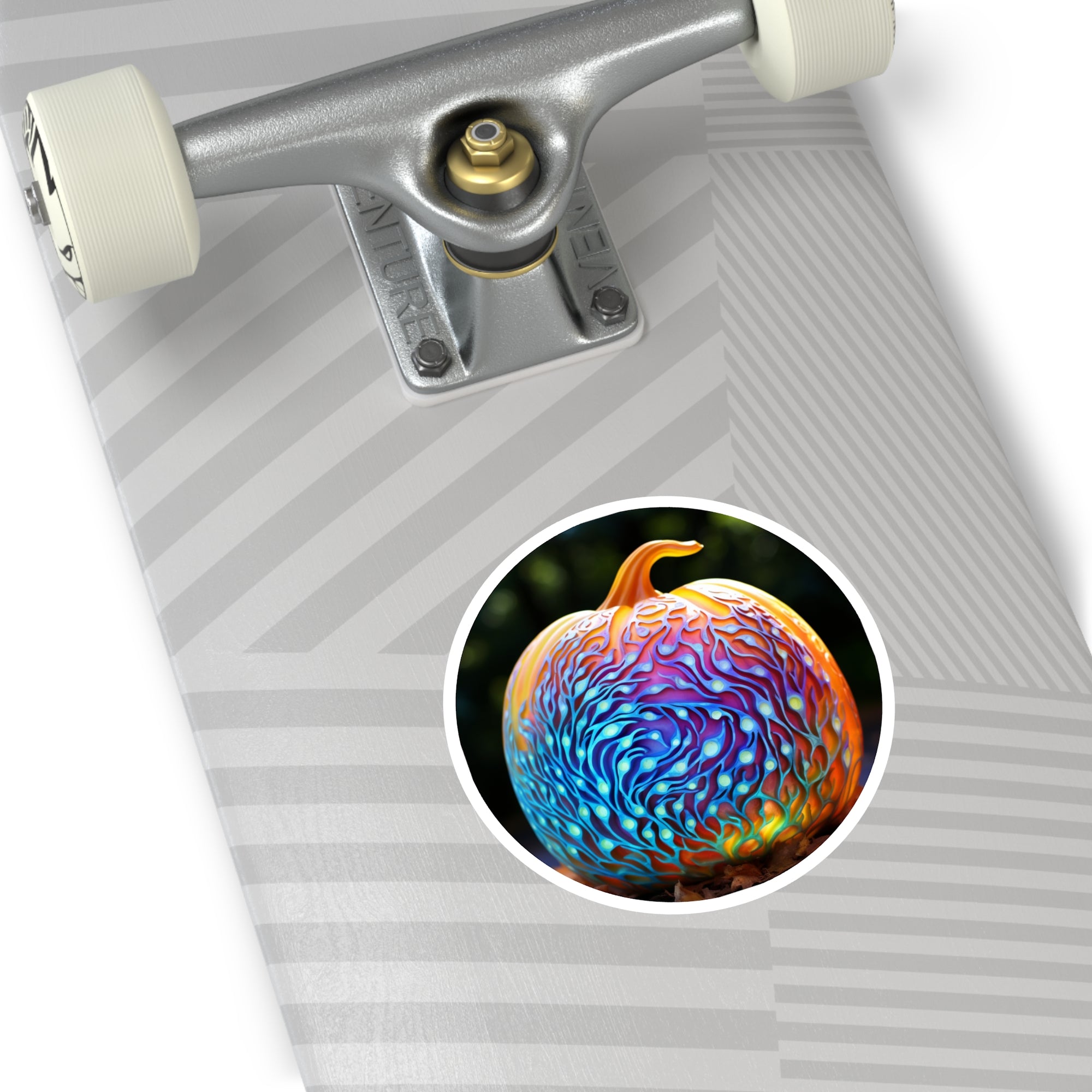 Prismatic Pumpkin, Color Art Sticker, Seasonal Decor, Unique Gift