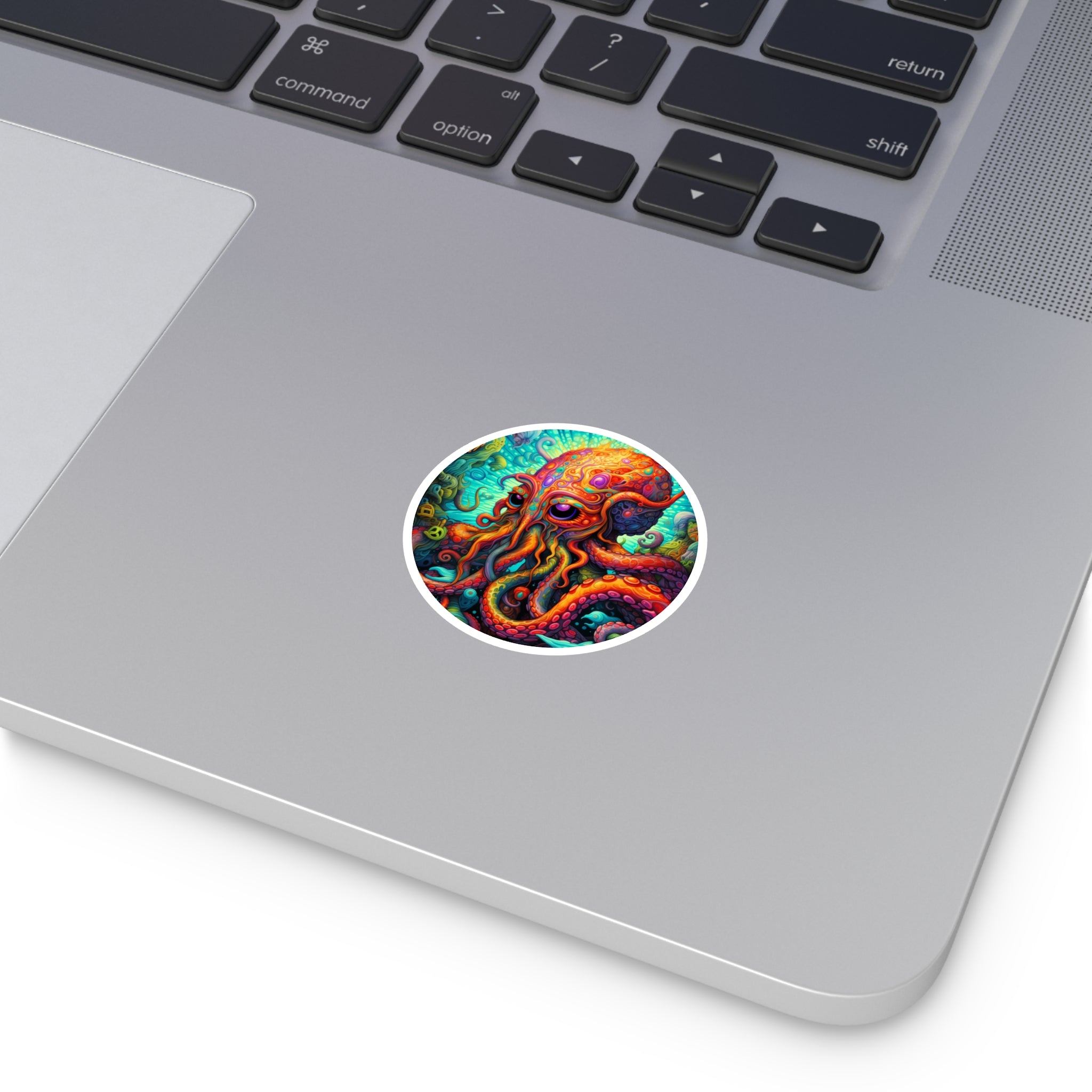 Colorful Octopus, Vibrant Sea Creature Sticker, Ocean Art, Detailed Design