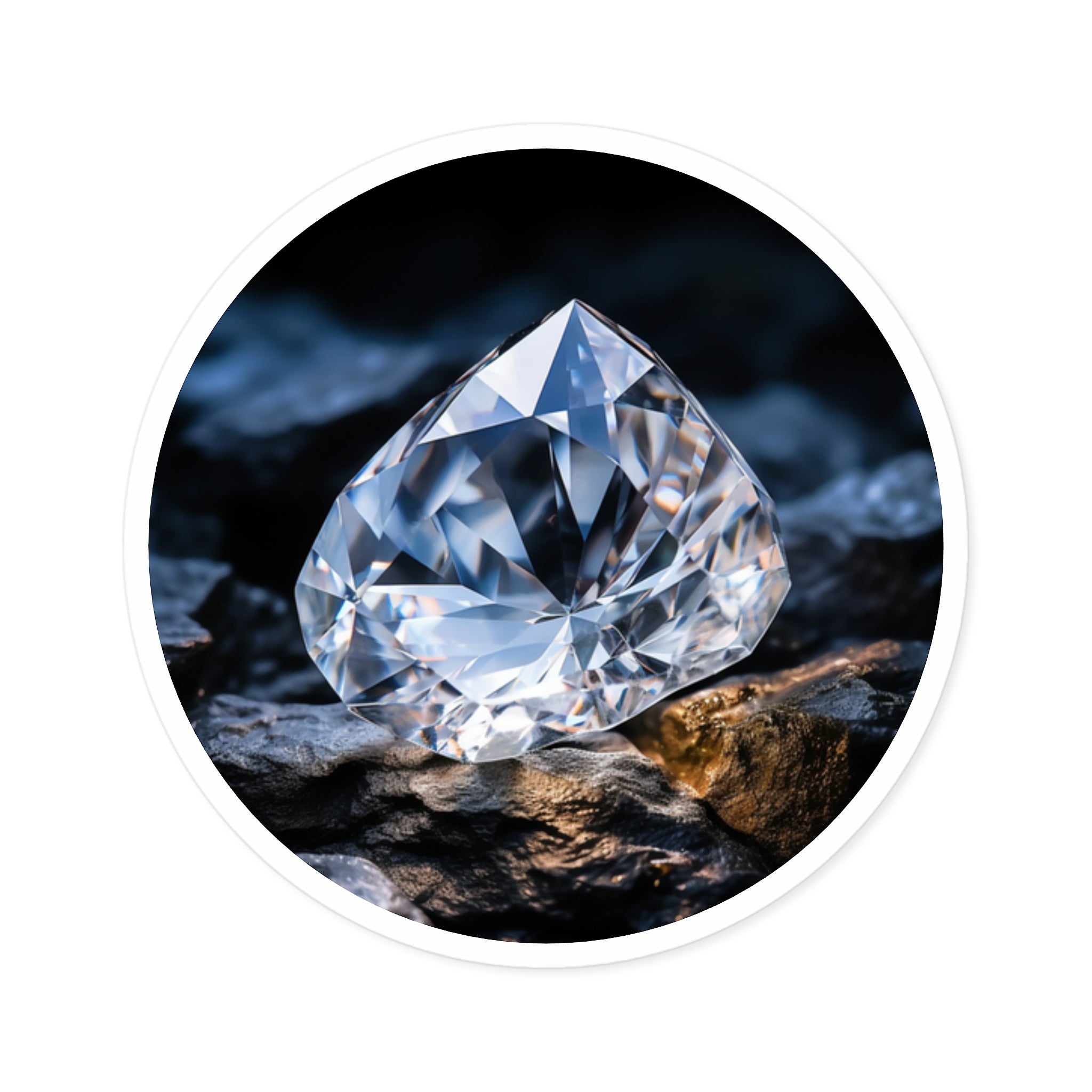 Diamond Gemstone, Realistic Gemstone Sticker, Elegant Design, Minimal Sparkle Art