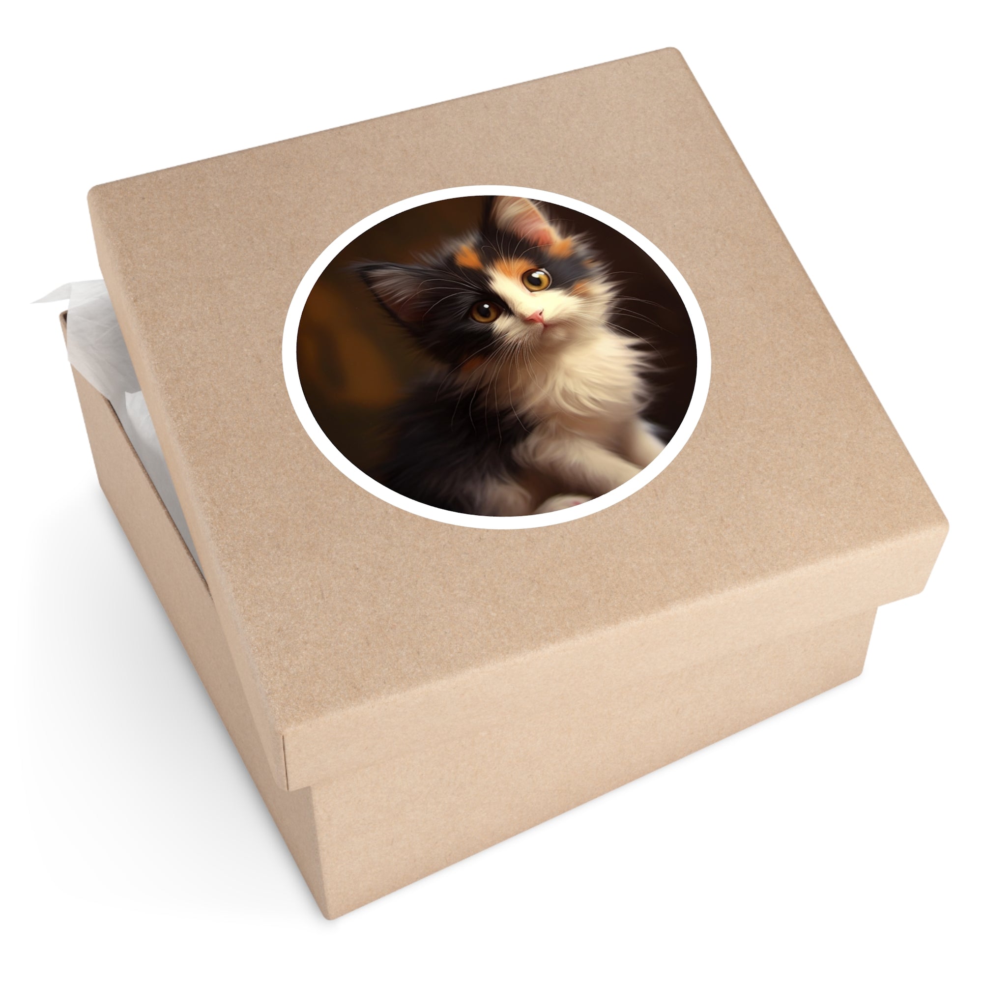 Calico Kitten, Cute Cat Sticker, Realistic Art, Whisker Charm