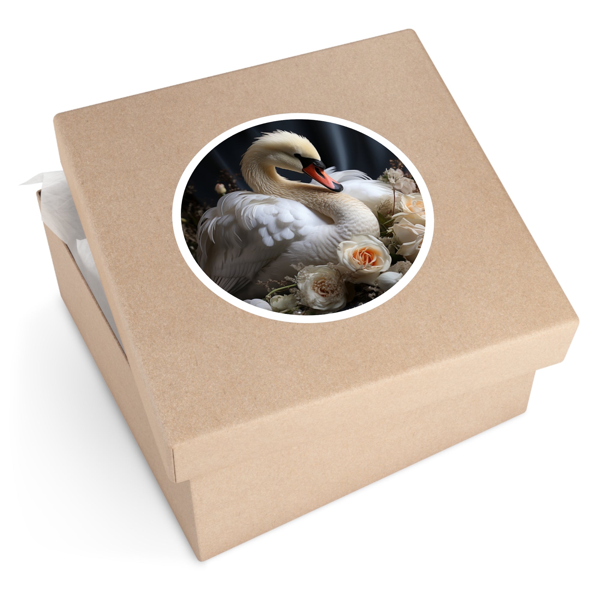 Mute Swan Sticker, Elegant Bird Art, Realistic Feather Design, Romantic Gift