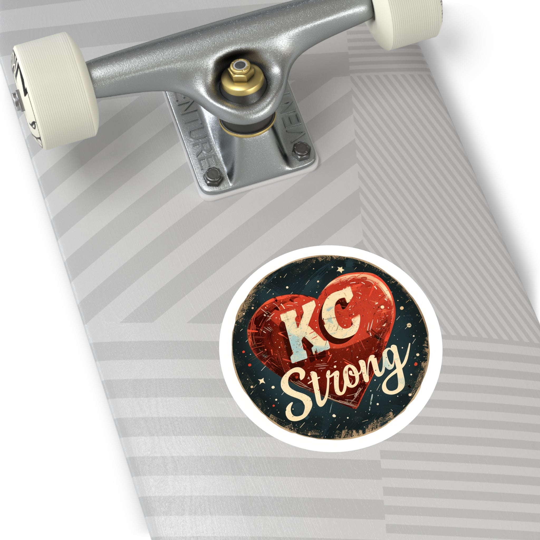 KC Strong Sticker, Retro Heart Design, Vintage Style, Kansas City Pride
