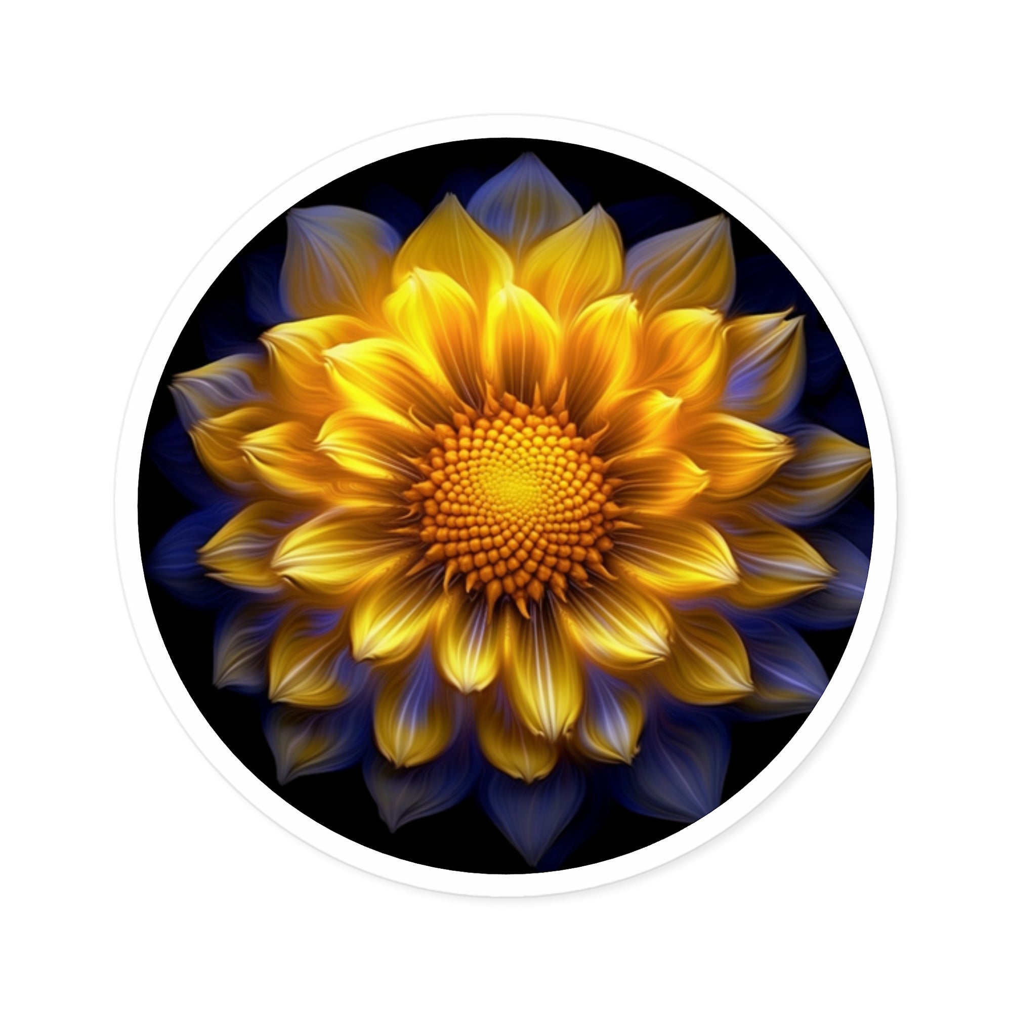 Sunflower Close-Up, Floral Art Sticker, Bright Decor, Nature Gift