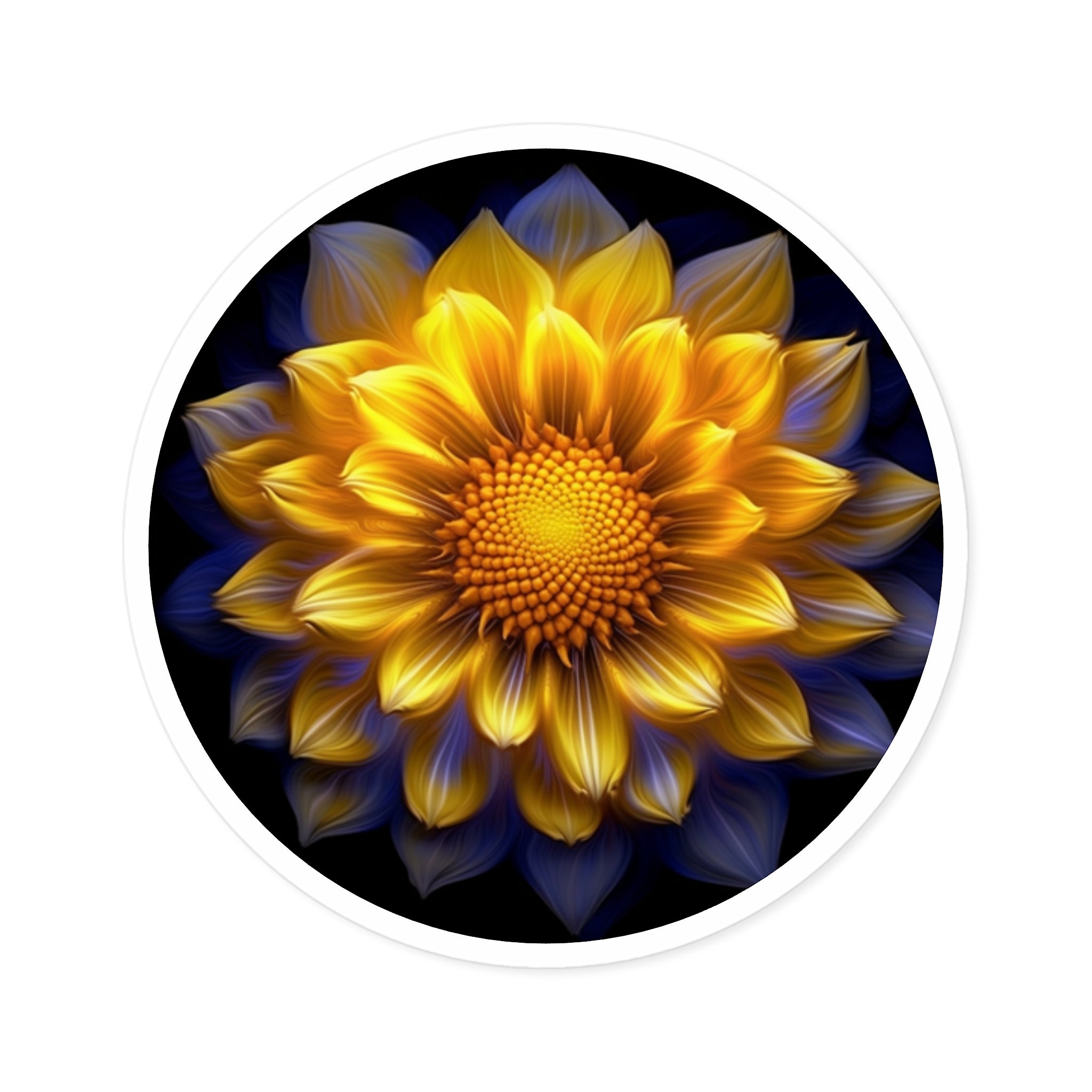 Sunflower Close-Up, Floral Art Sticker, Bright Decor, Nature Gift