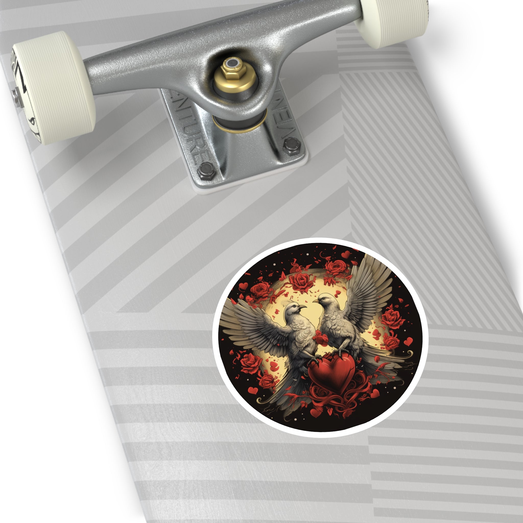 Love Doves Sticker, Romantic Art, Heart Design, Valentine Gift