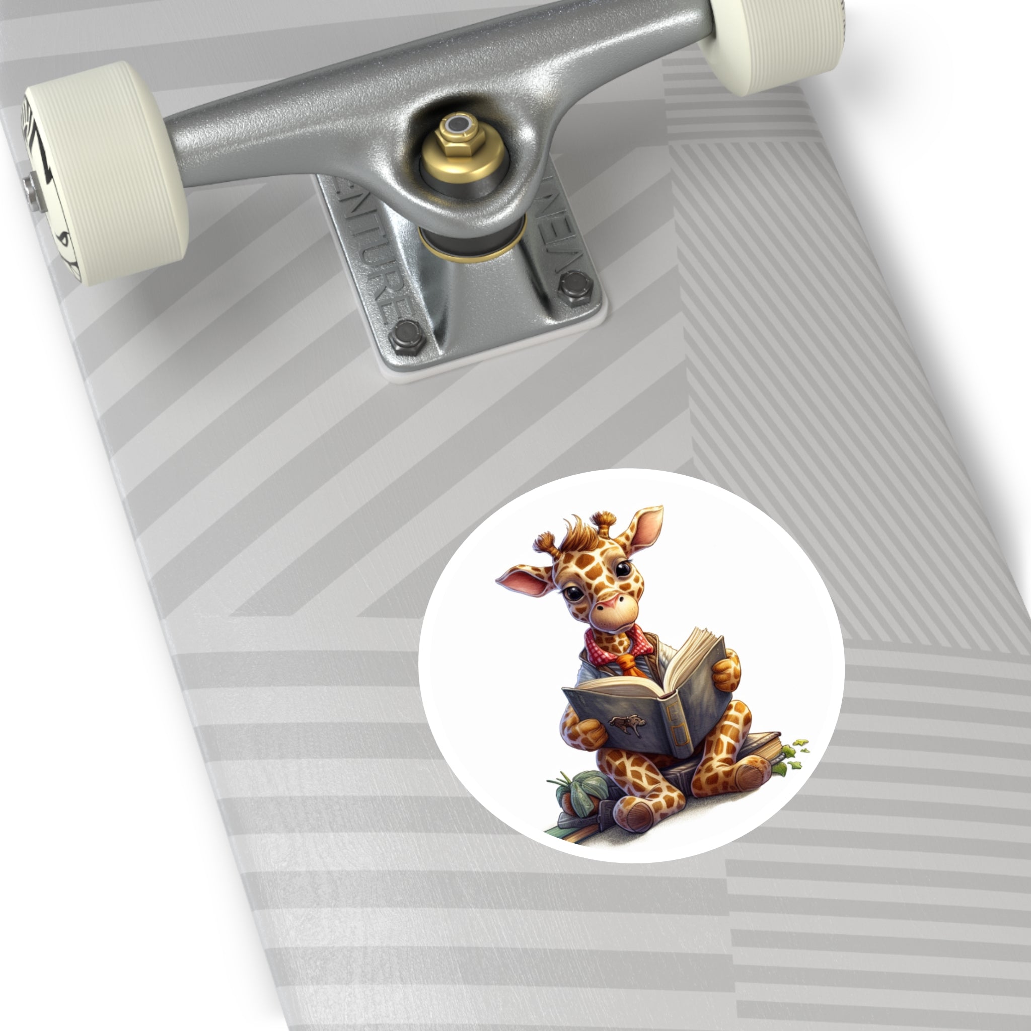 Reading Giraffe, Scholarly Sticker, Classroom Art, Whimsical Animal