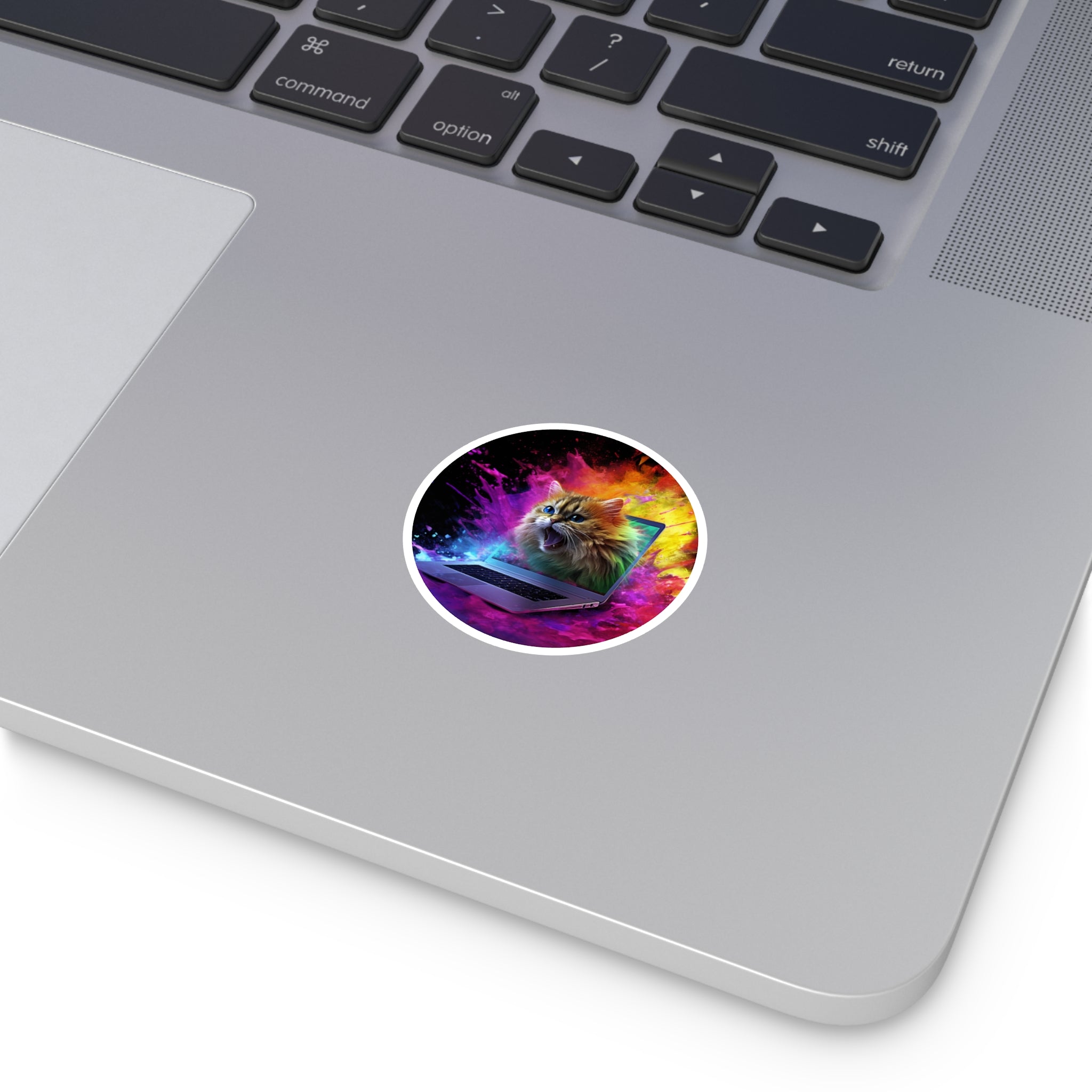 Color Splash Cat, Fun Art Sticker, Laptop Decor, Creative Gift