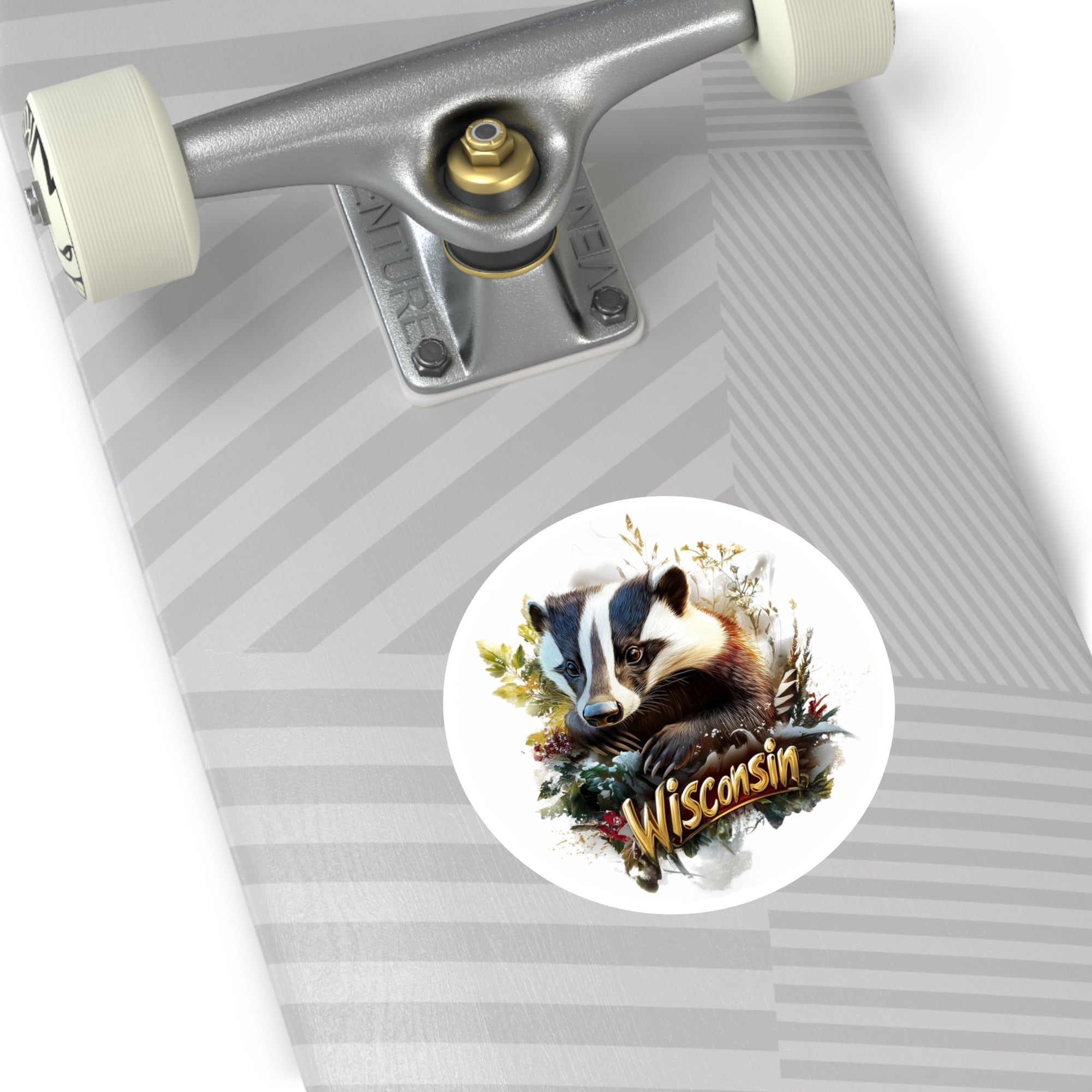 Wisconsin Badger Sticker, State Animal Art, Car Decor, Collector’s Gift