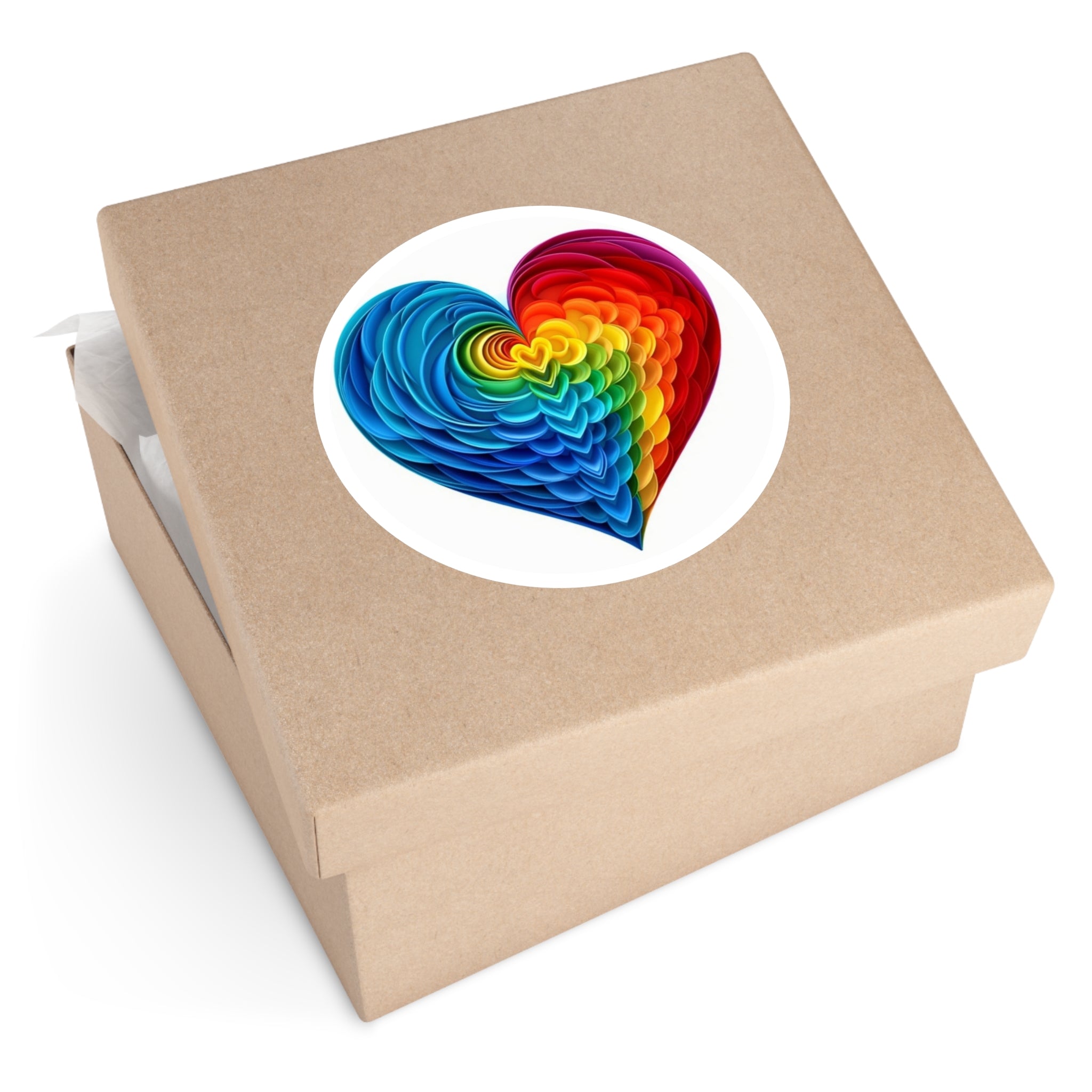 Rainbow Heart Sticker, Colorful Love Art, Pride Design, Vibrant Gift
