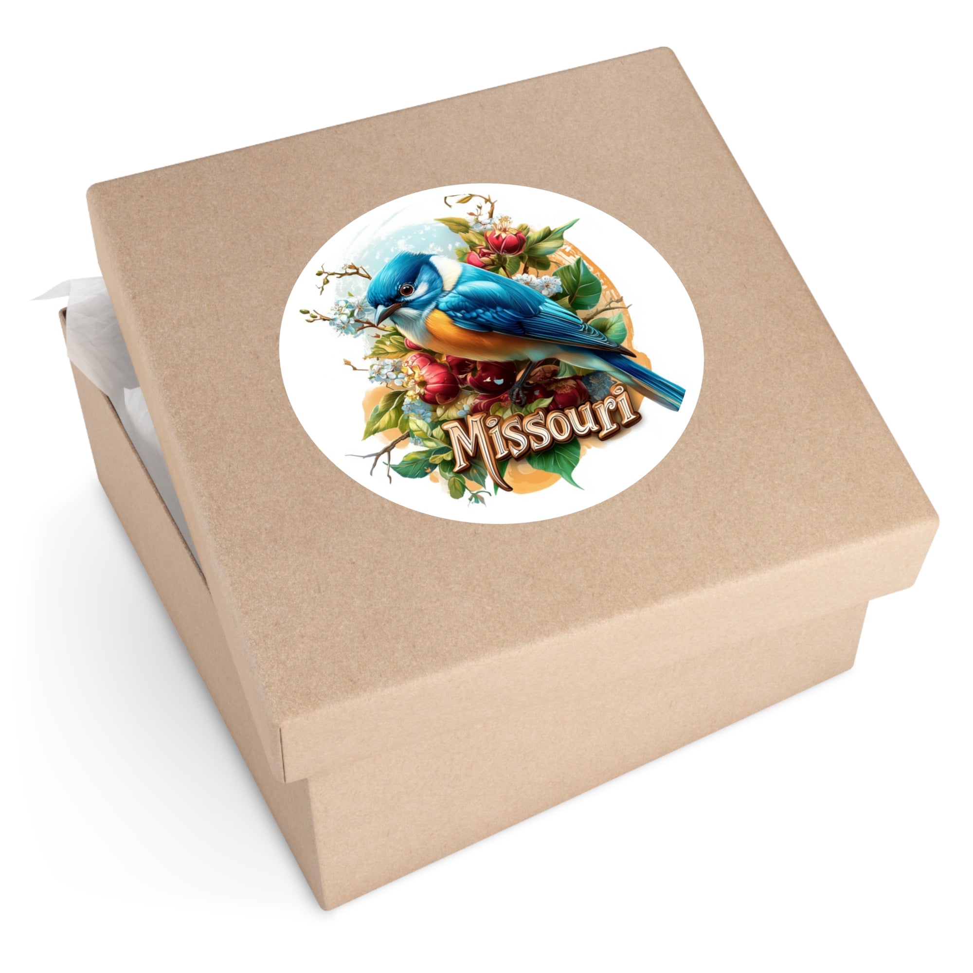 Missouri Bluebird, Floral State Sticker, Nature Art, Springtime Design