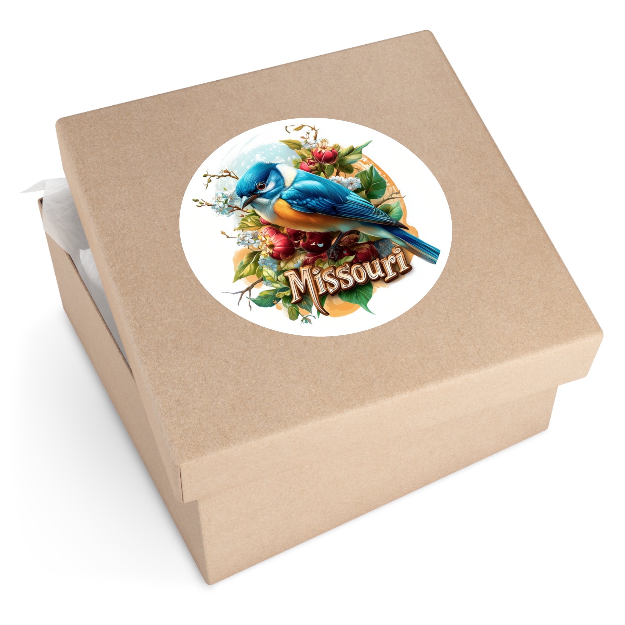 Missouri Bluebird, Floral State Sticker, Nature Art, Springtime Design