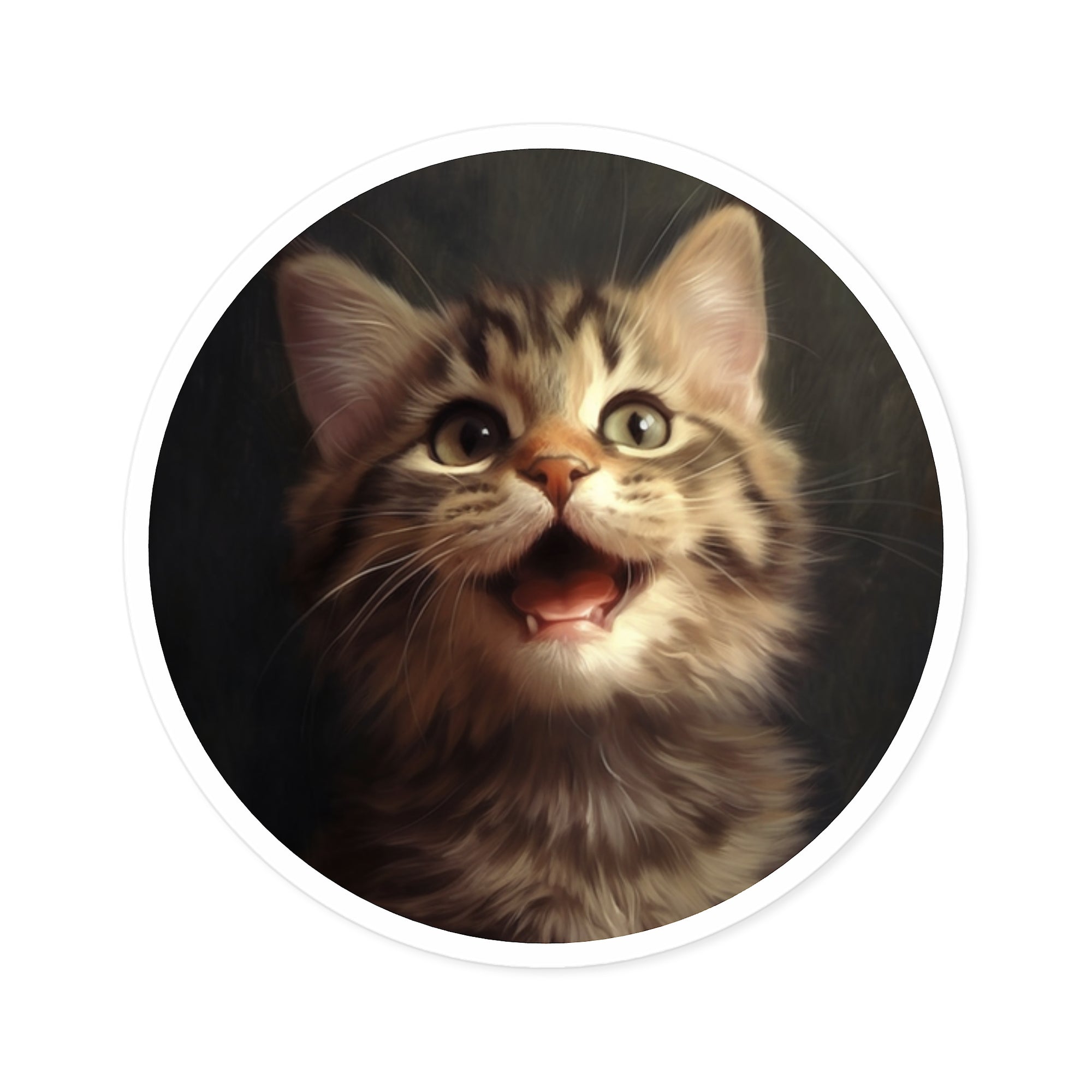 Happy Cat, Realistic Pet Sticker, Cute Design, Joyful Expression