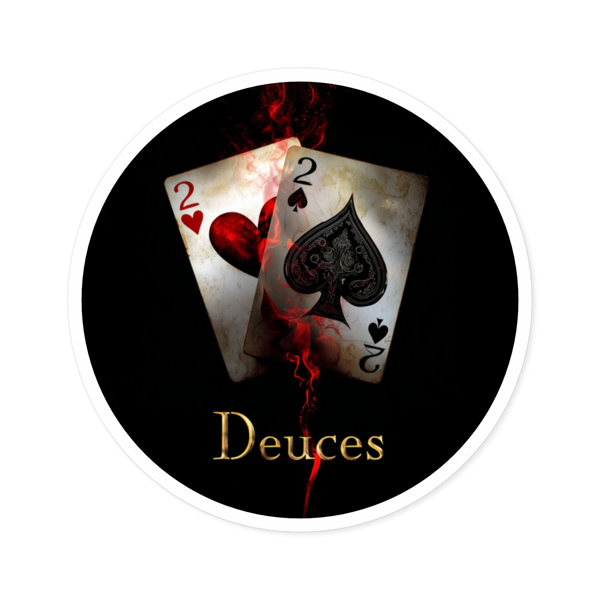 deuces card pair sticker, dramatic card style, laptop decor, game night gift