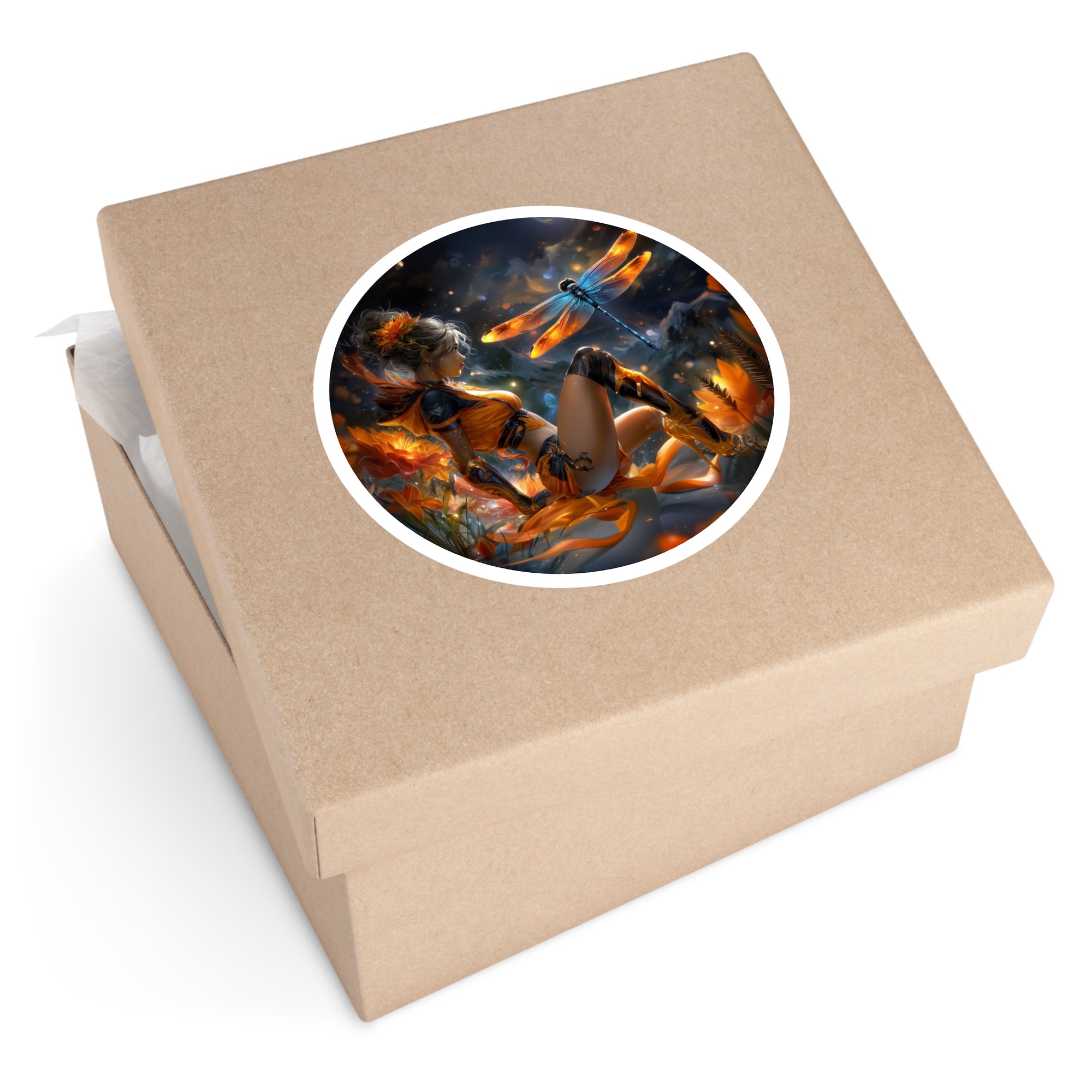 Orange Dragonfly Spirit Sticker