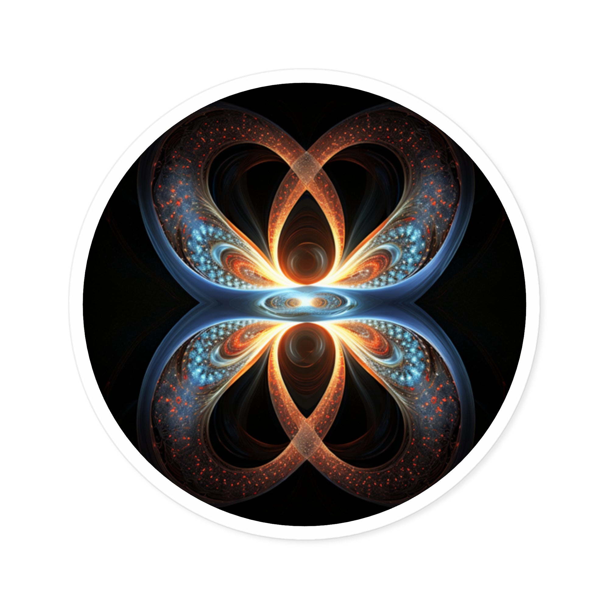 Infinity Fractal Energy Sticker, Abstract Glow Style, Laptop Decor, Inspiring Art