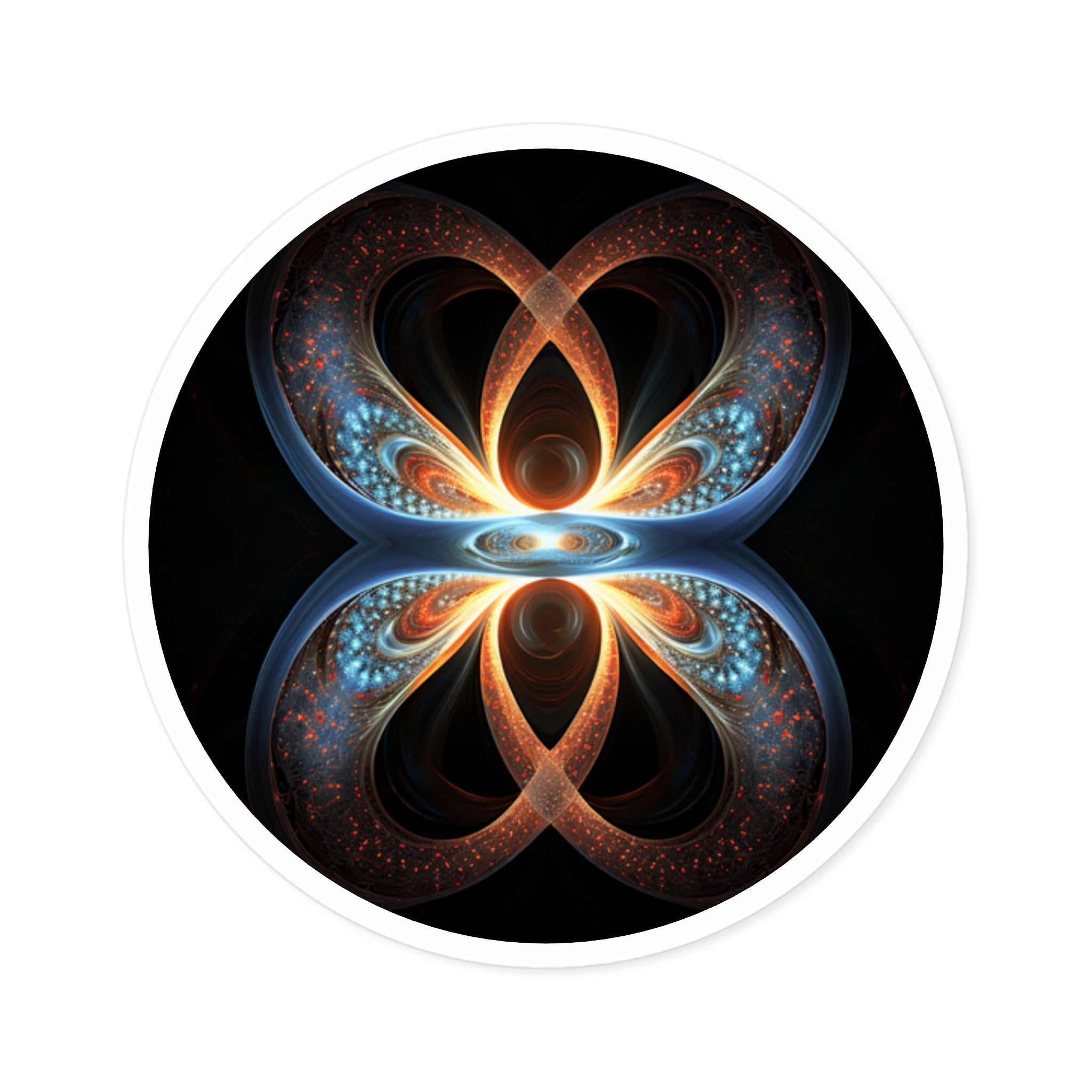 Infinity Fractal Energy Sticker, Abstract Glow Style, Laptop Decor, Inspiring Art