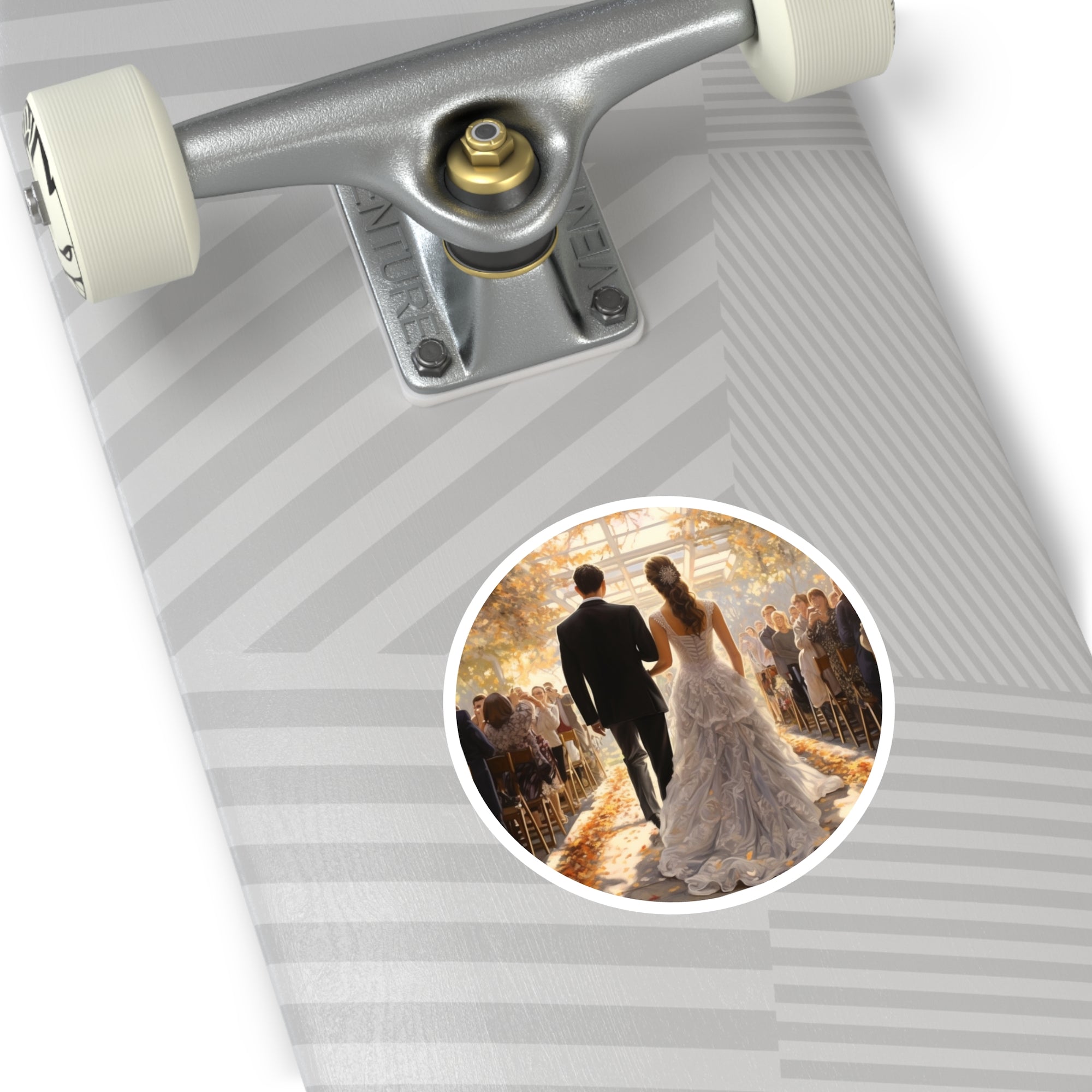 Wedding Aisle Sticker, Bride and Groom Art, Romantic Scene, Elegant Gift