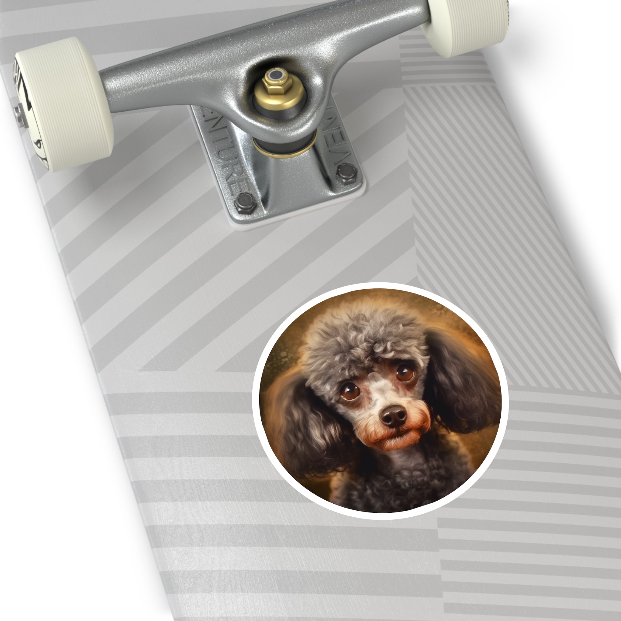 Cute Poodle Sticker, Dog Portrait Design, Realistic Pet Art, Sweet Expression