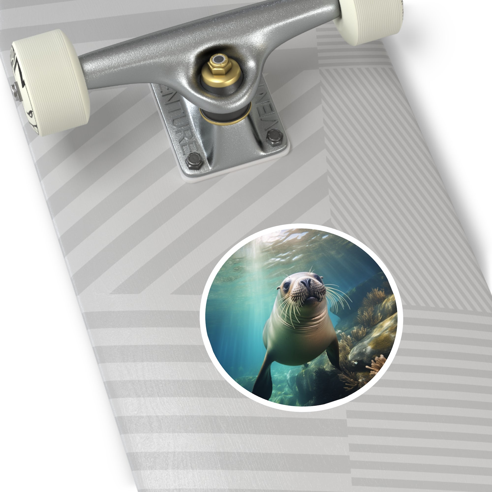 Sea Lion Underwater, Ocean Animal Sticker, Marine Life Art, Beach Gift