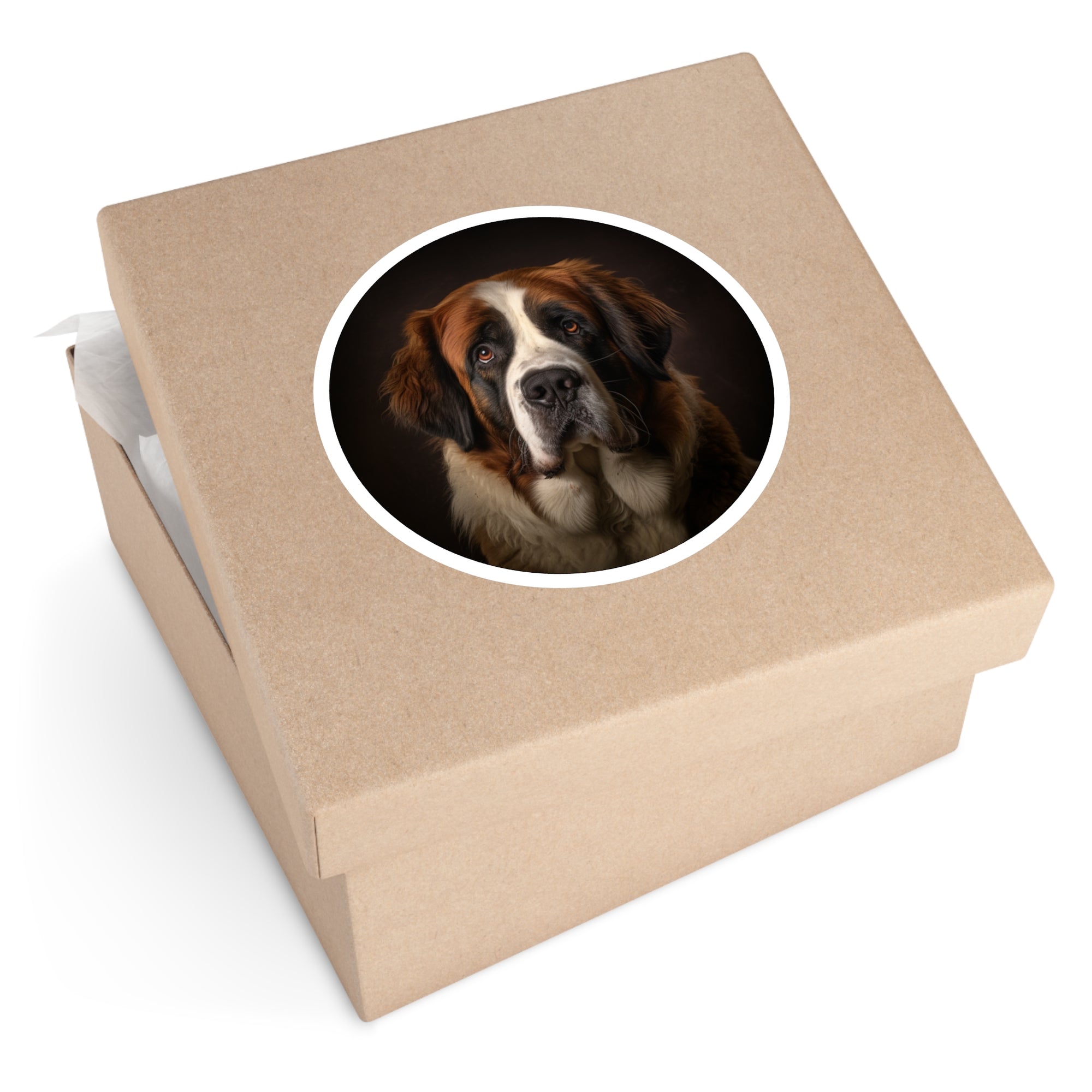 Saint Bernard Sticker, Realistic Dog Portrait, Gentle Giant Art, Pet Lover Design