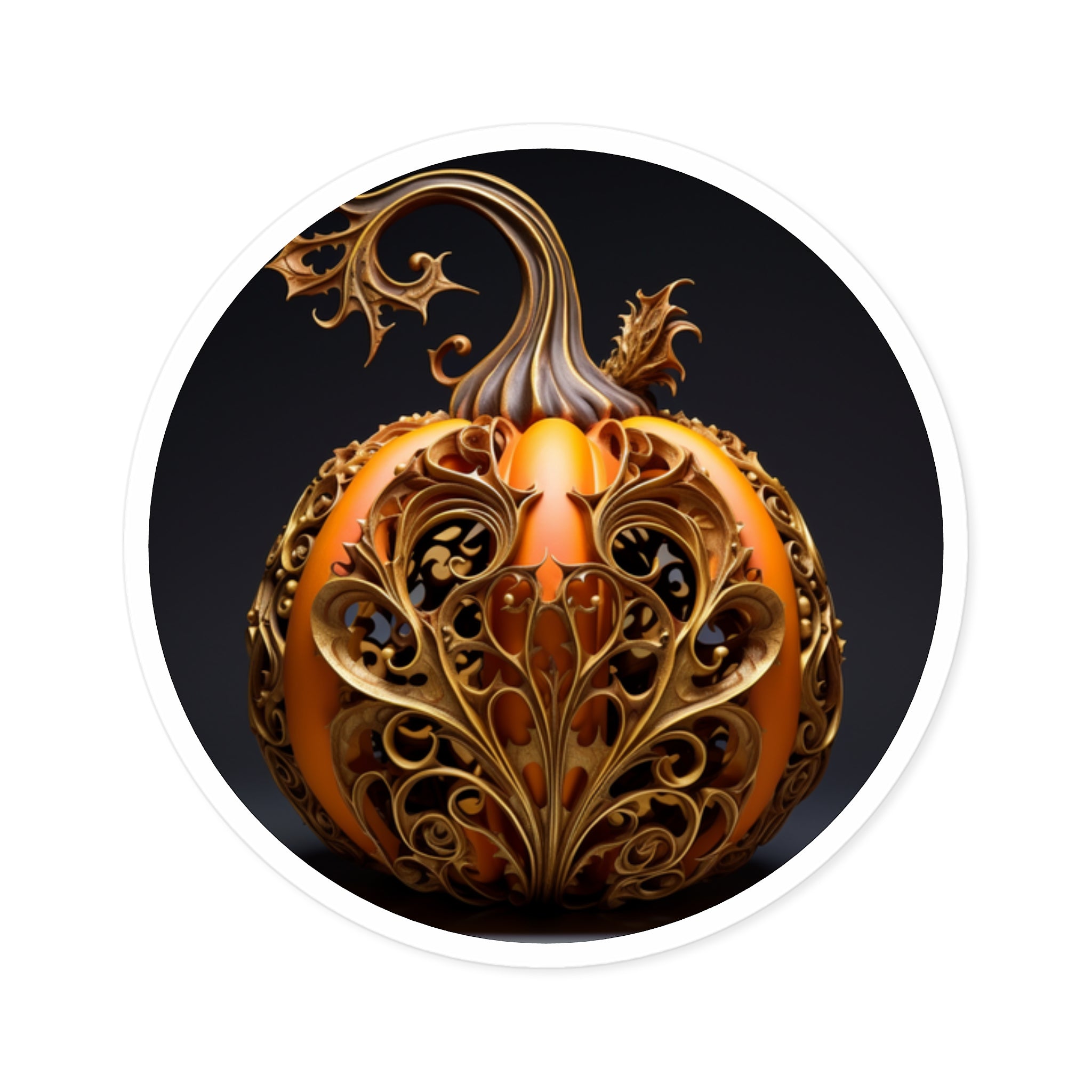 Pumpkin Filigree, Detailed Art Sticker, Fall Decor, Seasonal Gift